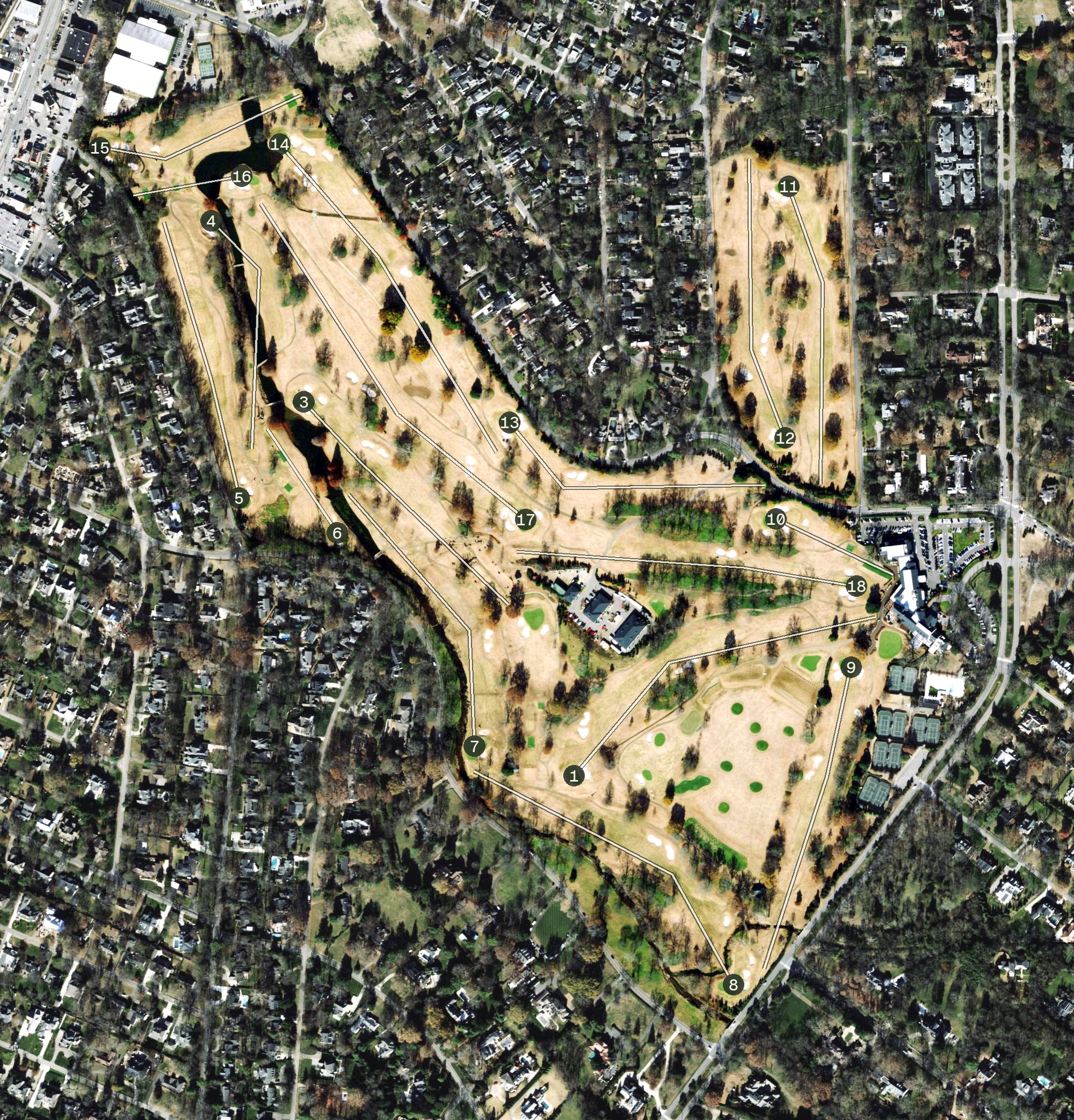 Aerial view of Belle Meade, TN