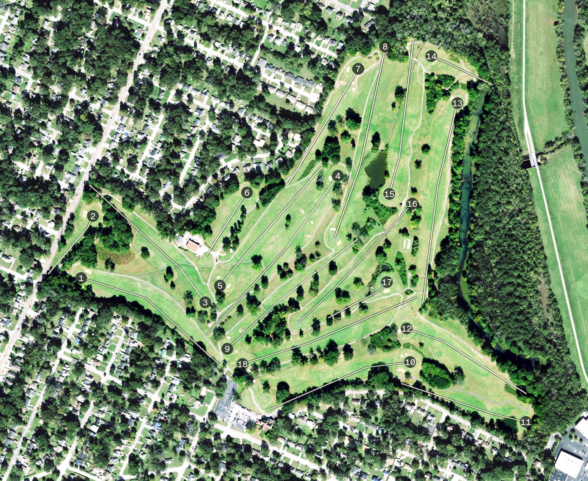 Aerial view of Brainerd Golf Course, TN
