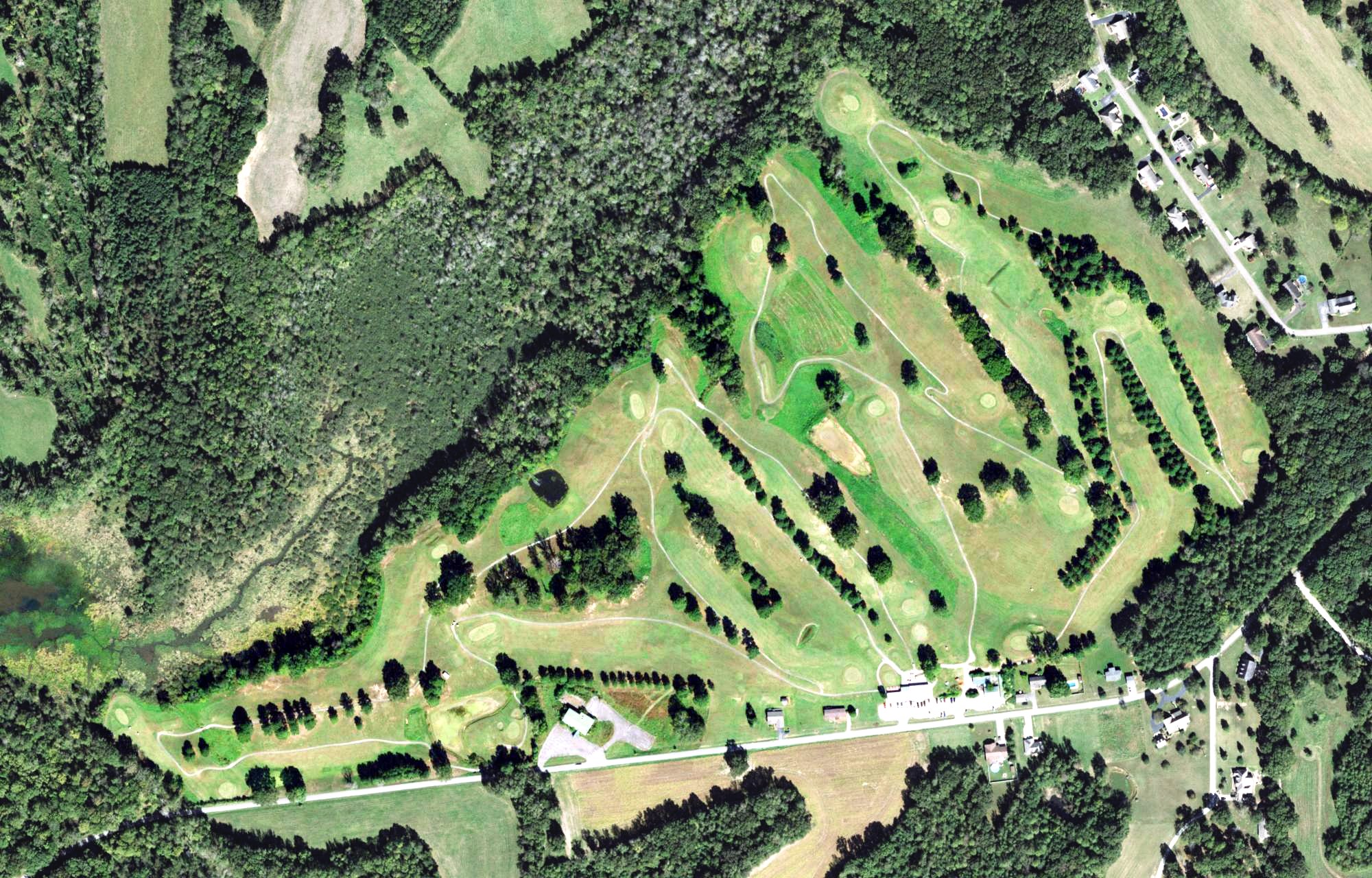 Aerial view of Carroll Lake Golf Course, TN