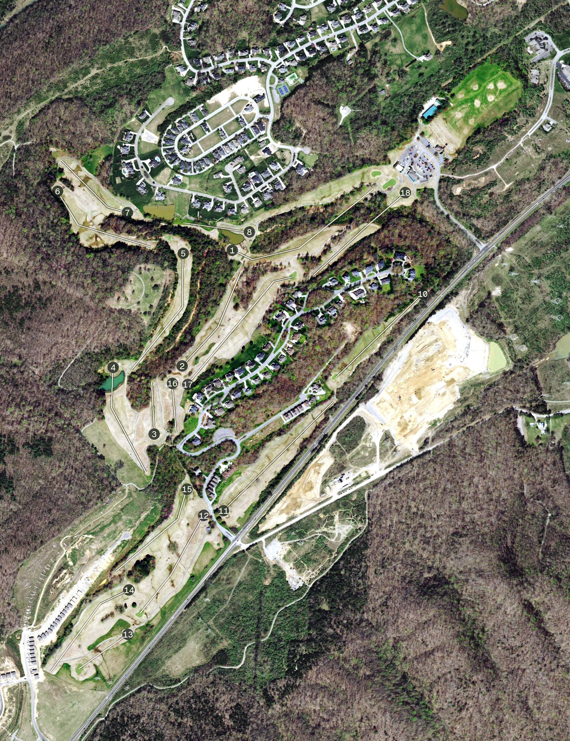 Aerial view of Centennial Golf Course, TN
