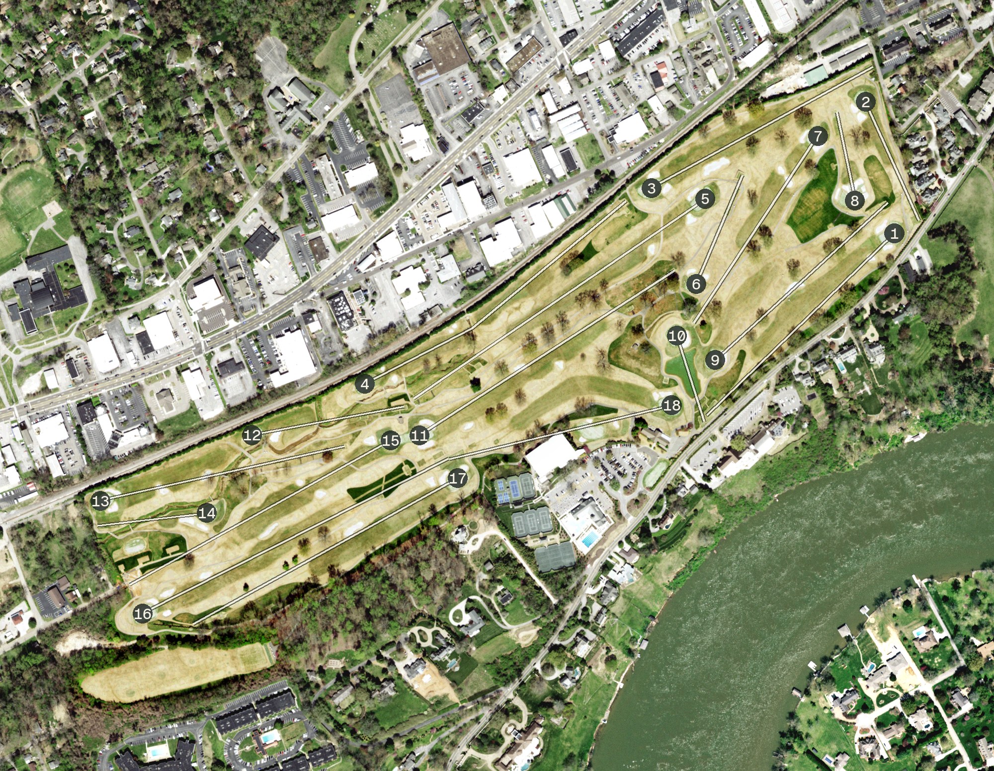 Aerial view of Cherokee Country Club, TN
