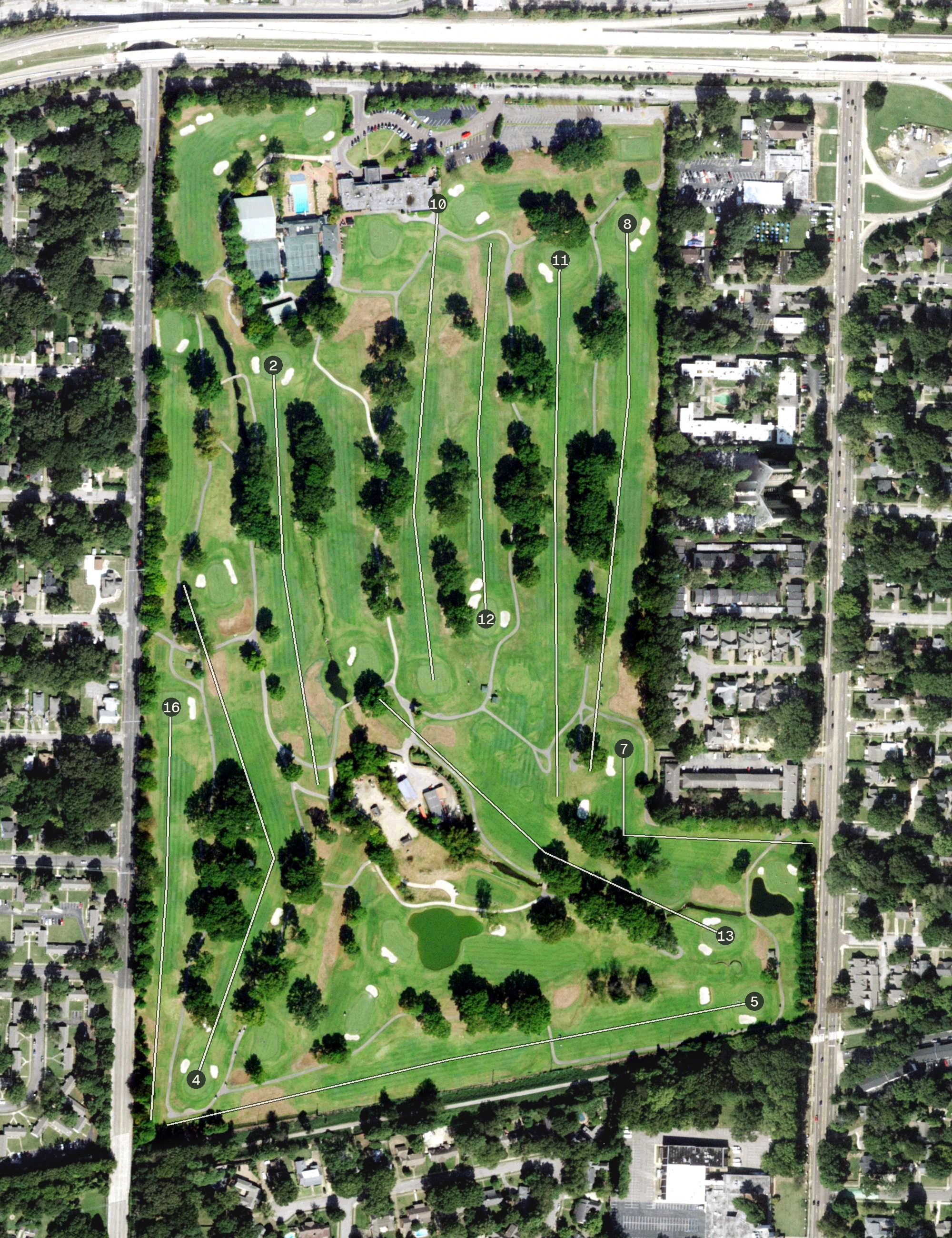 Aerial view of Chickasaw Country Club, TN