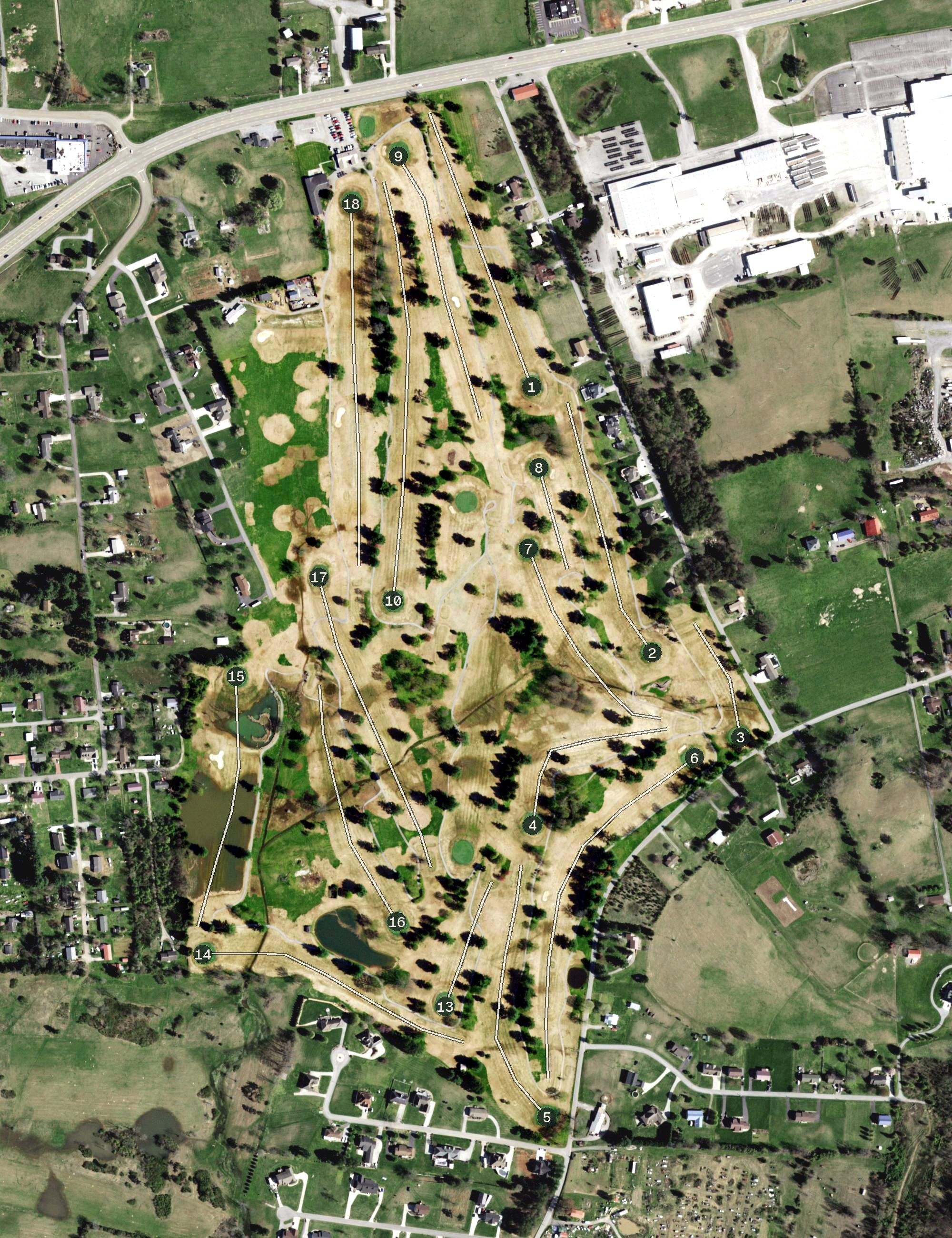 Aerial view of Clinchview Golf and Country Club, TN