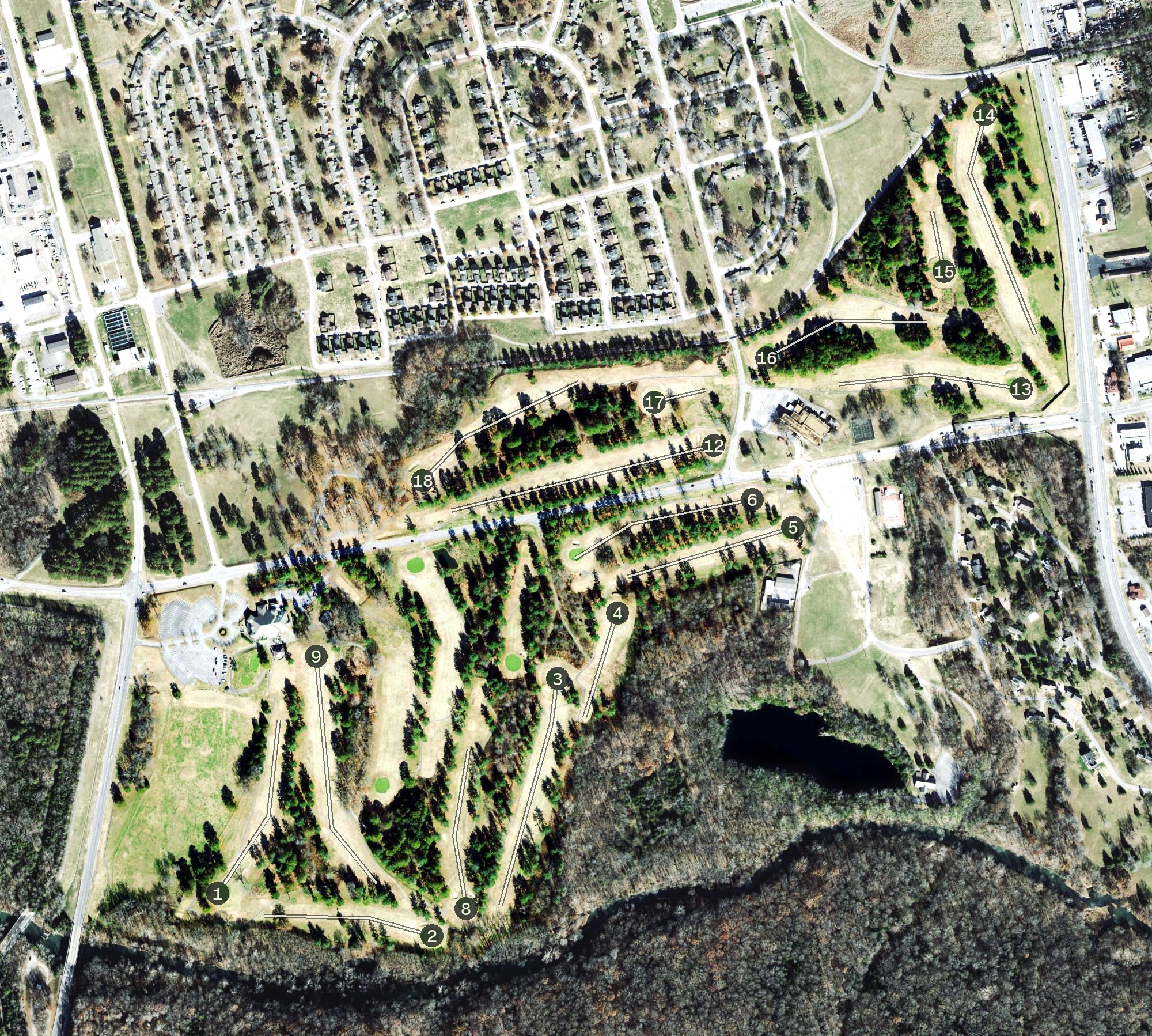 Aerial view of Cole Park Golf Course, TN