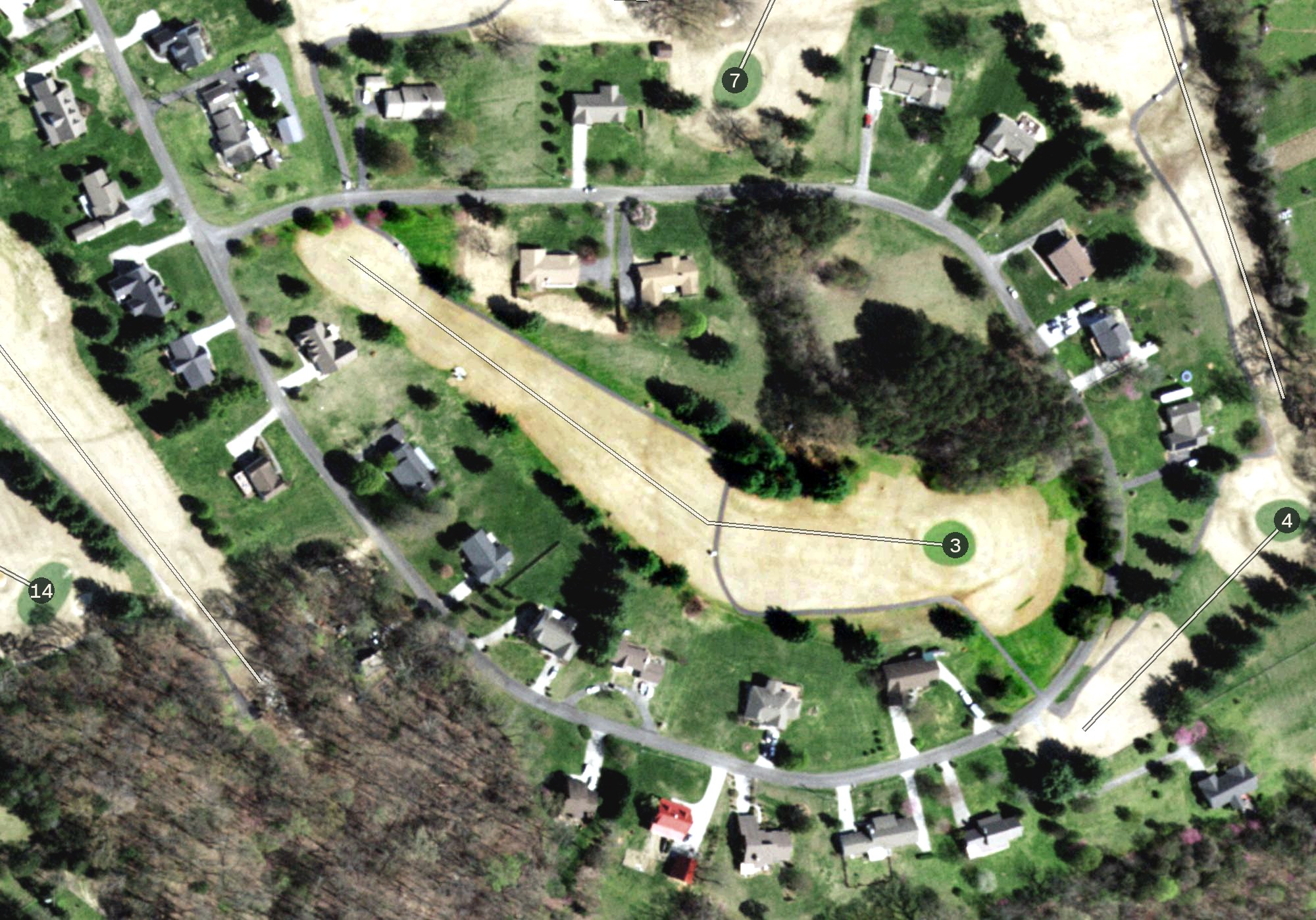 Aerial view of Dandridge Golf & Country Club, TN