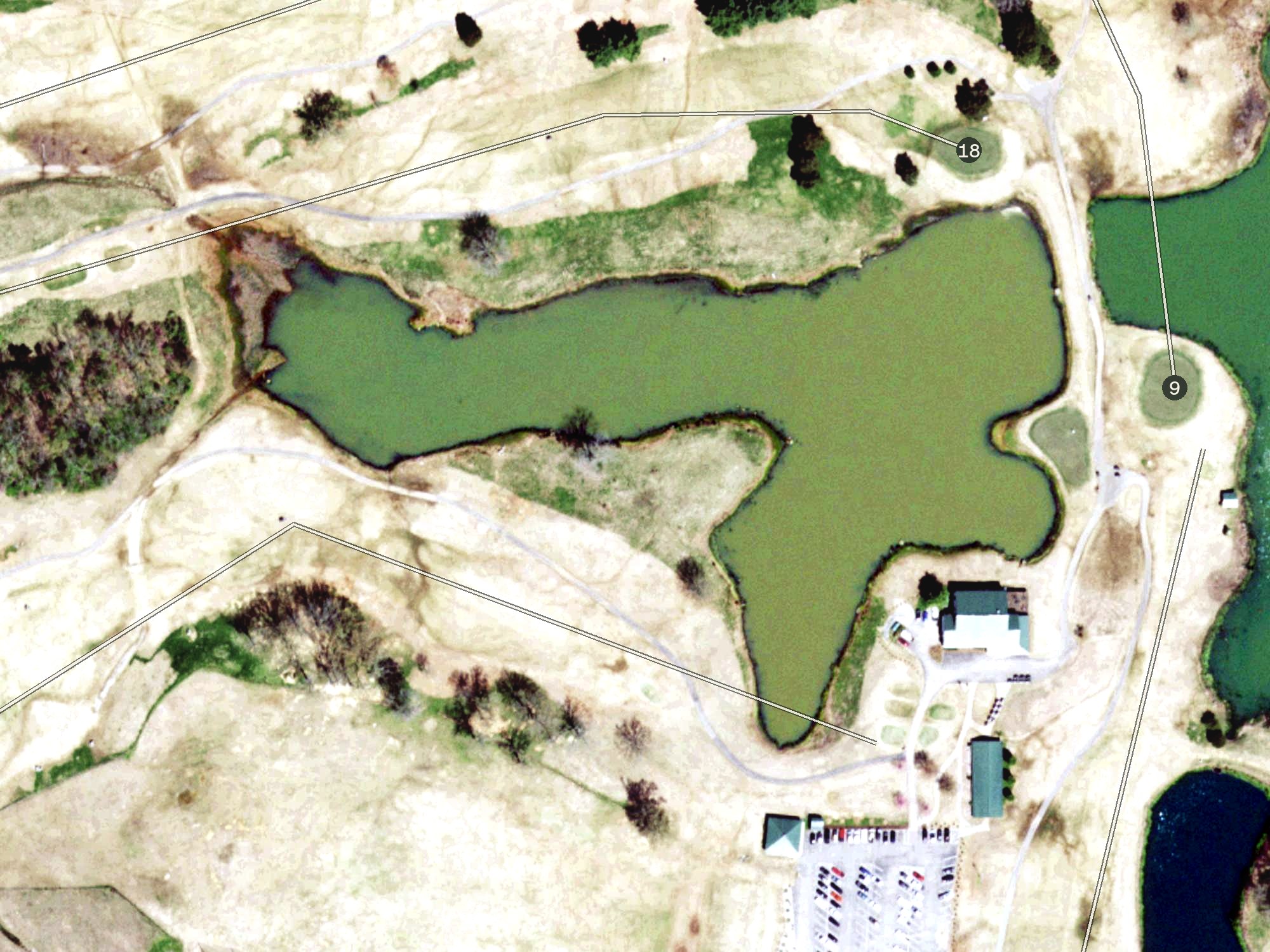 Aerial view of Dead Horse Lake, TN