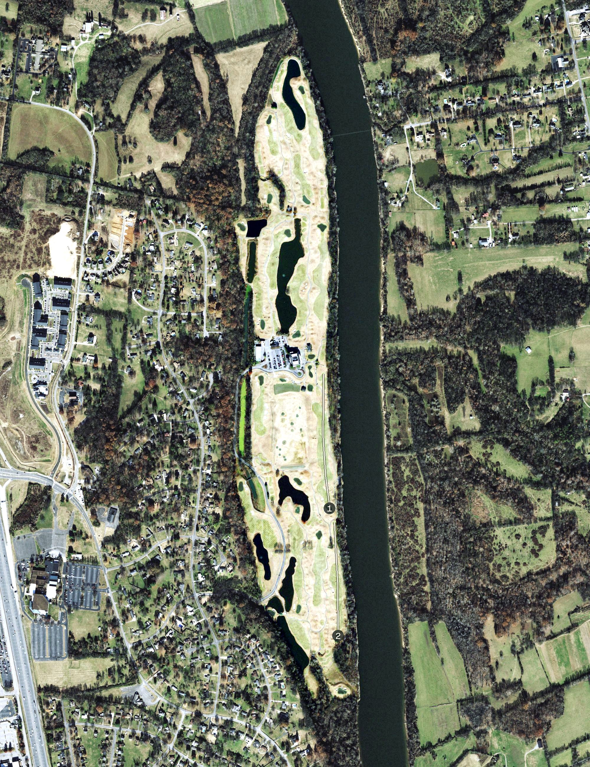 Aerial view of Gaylord Springs Golf Links, TN