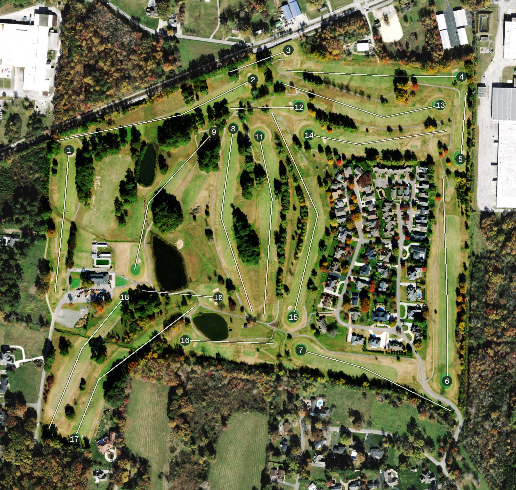 Aerial view of Golden Eagle Golf Club, TN