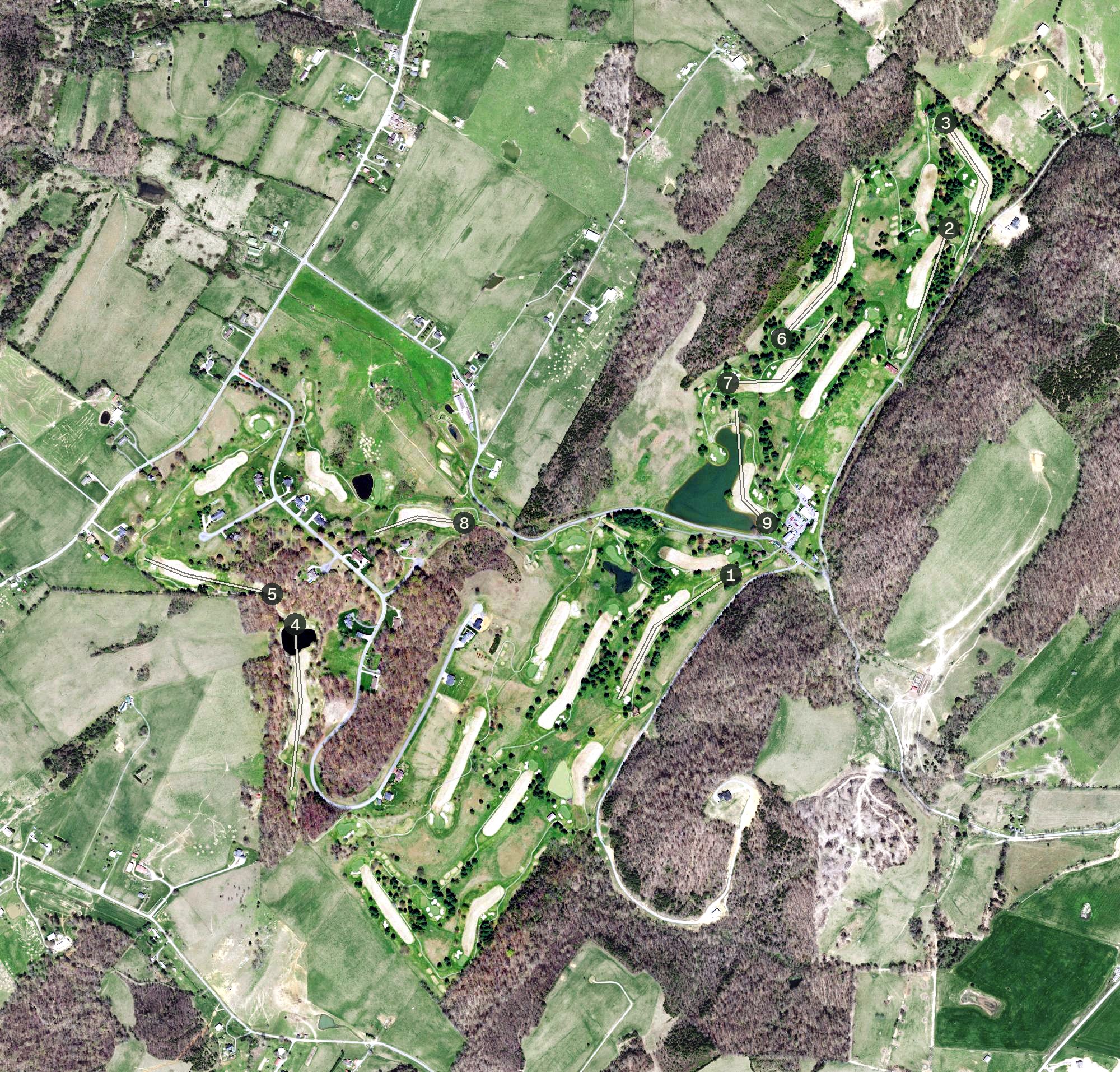 Aerial view of Graysburg Hills Golf Course, TN