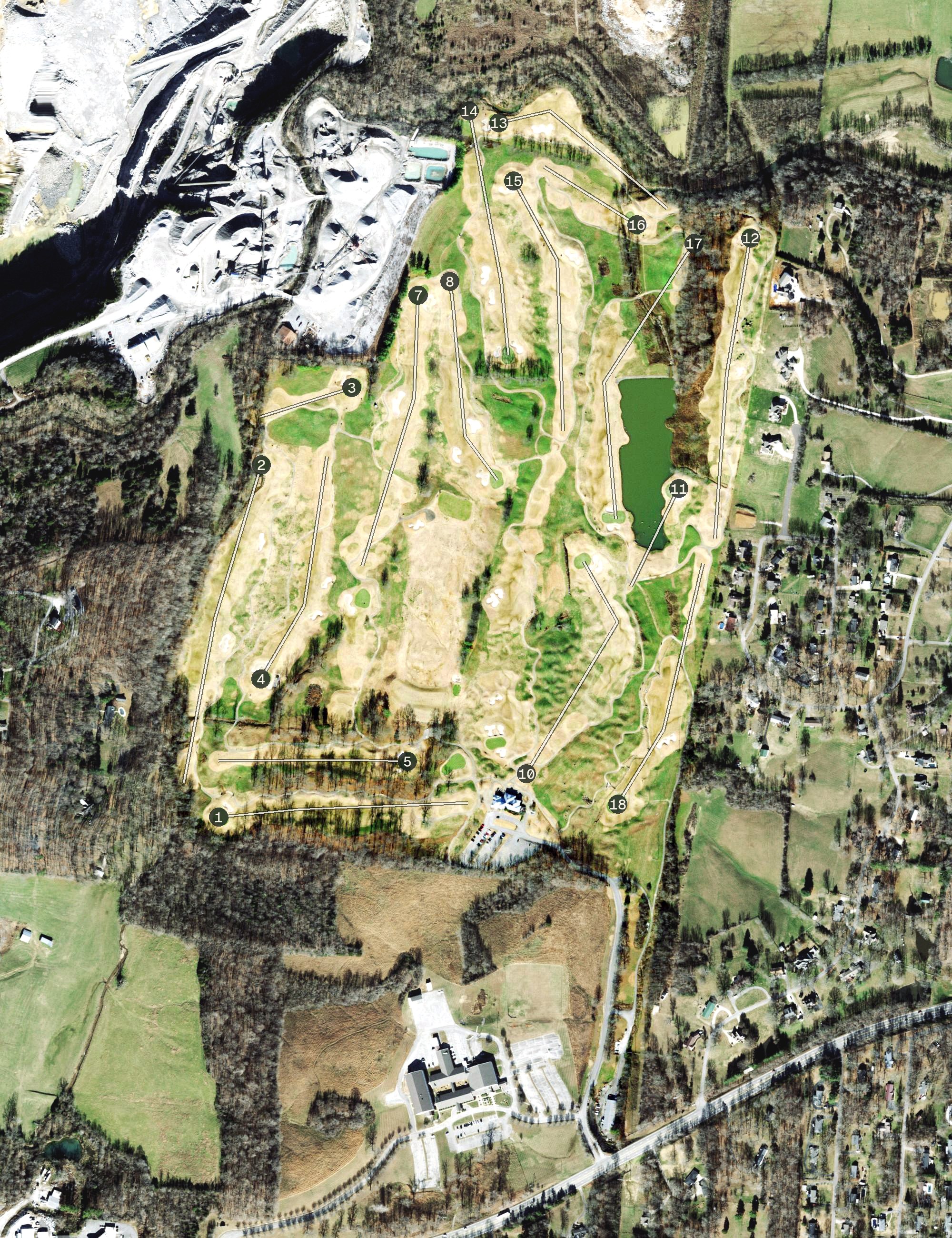 Aerial view of Greystone Golf Club, TN