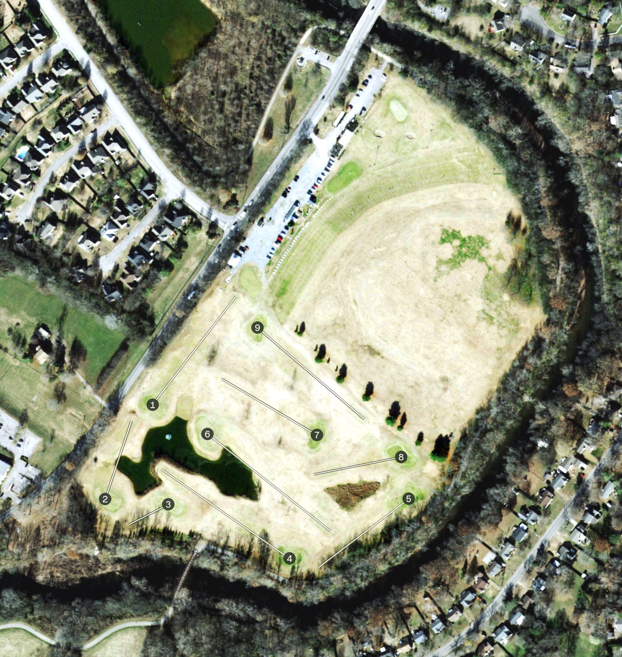 Aerial view of Harpeth Valley Golf Center, TN