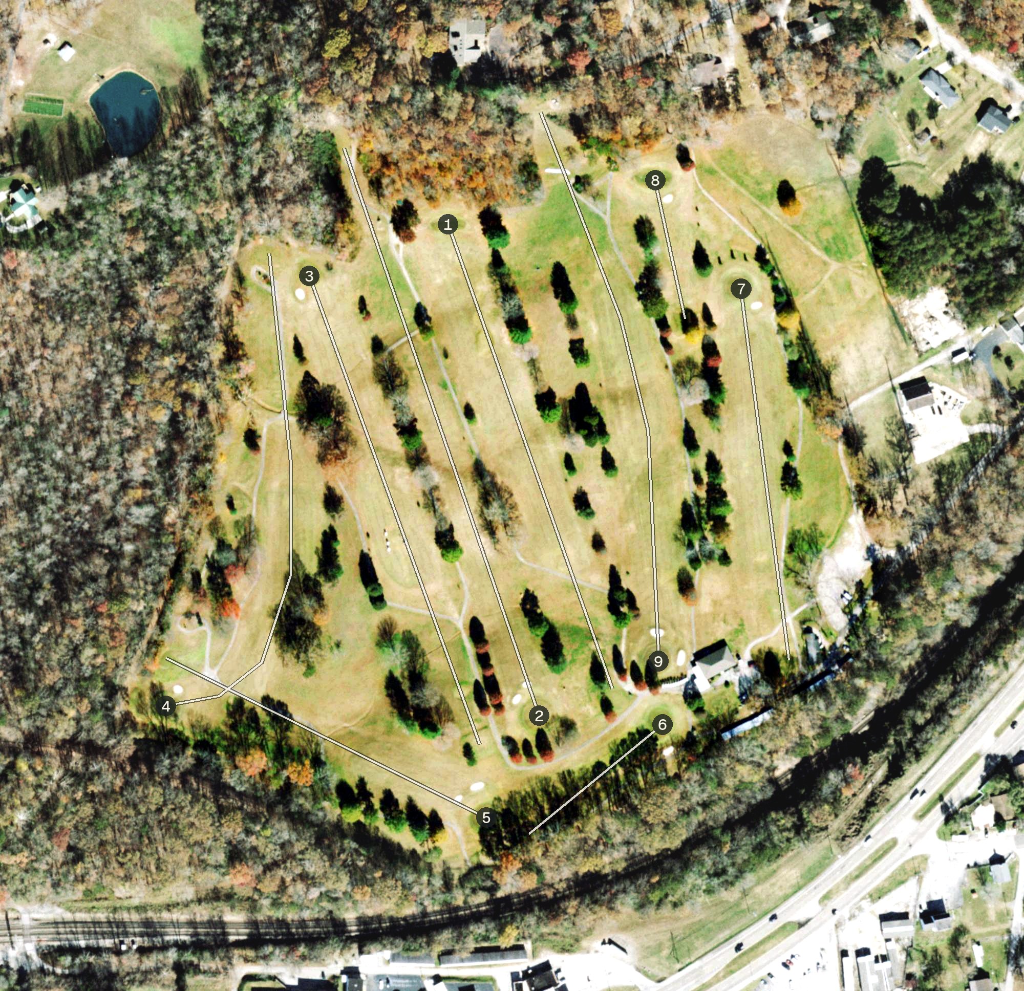Aerial view of Harriman Golf Course, TN