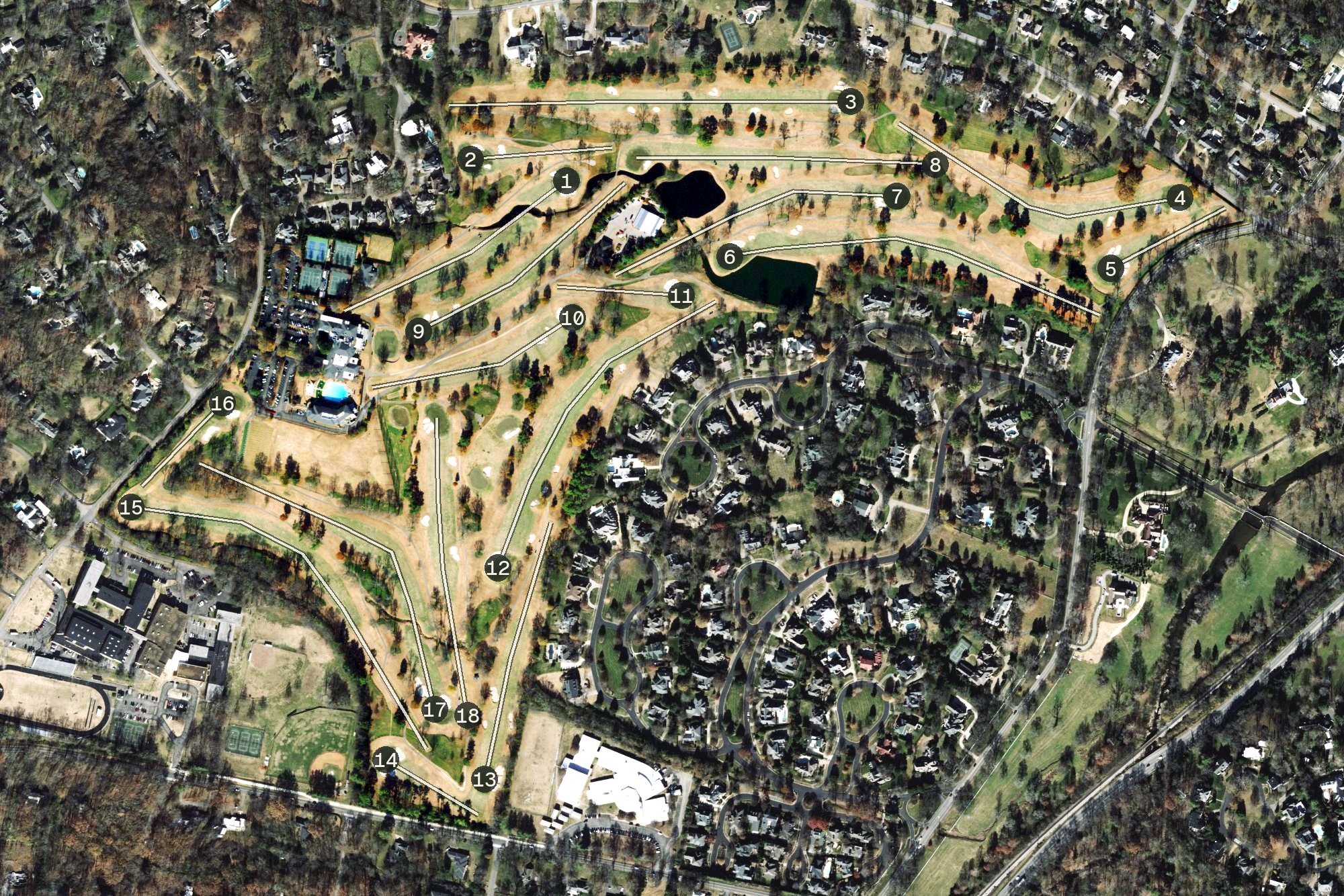 Aerial view of Hillwood Country Club, TN