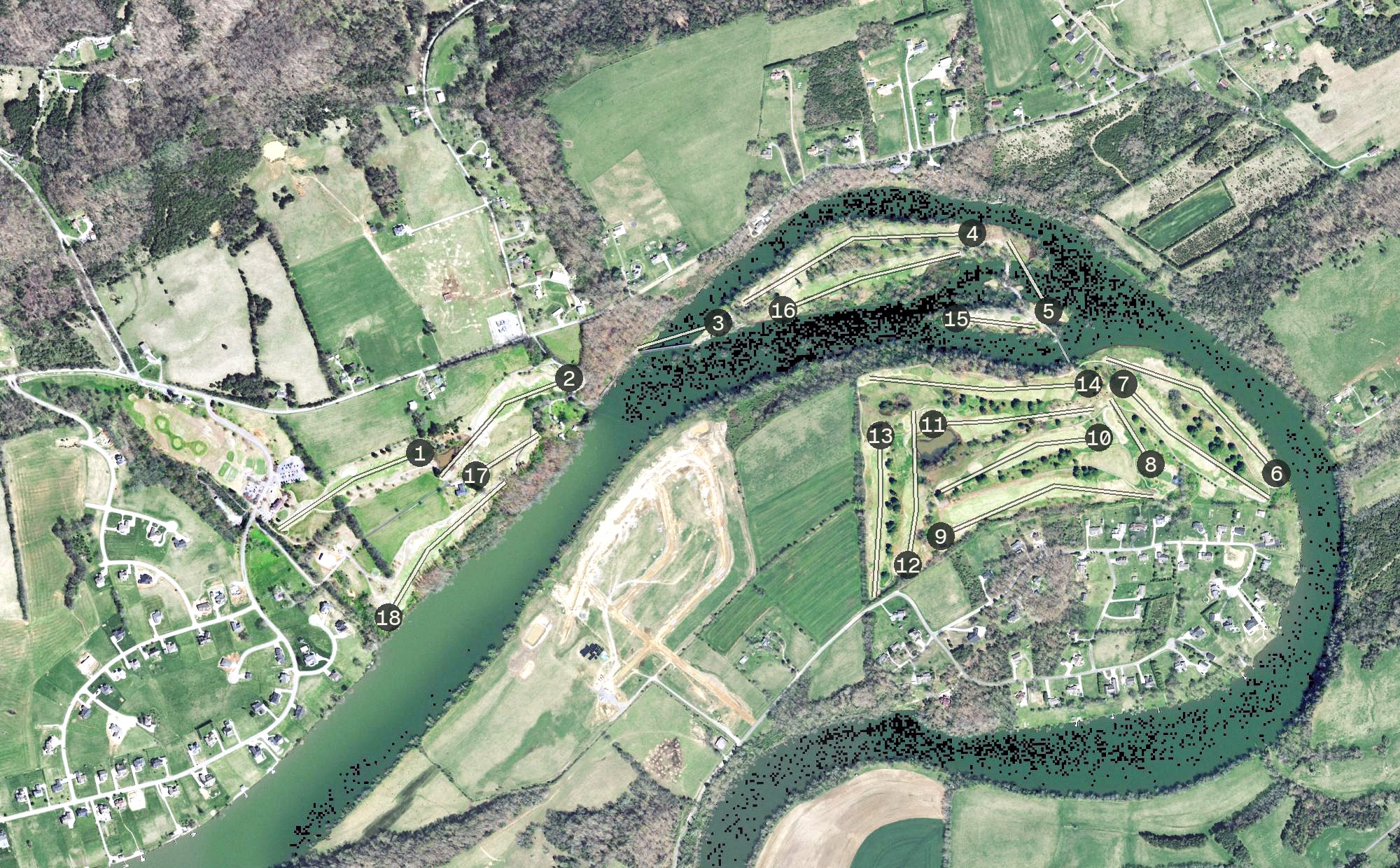 Aerial view of Island Pointe Golf Club, TN