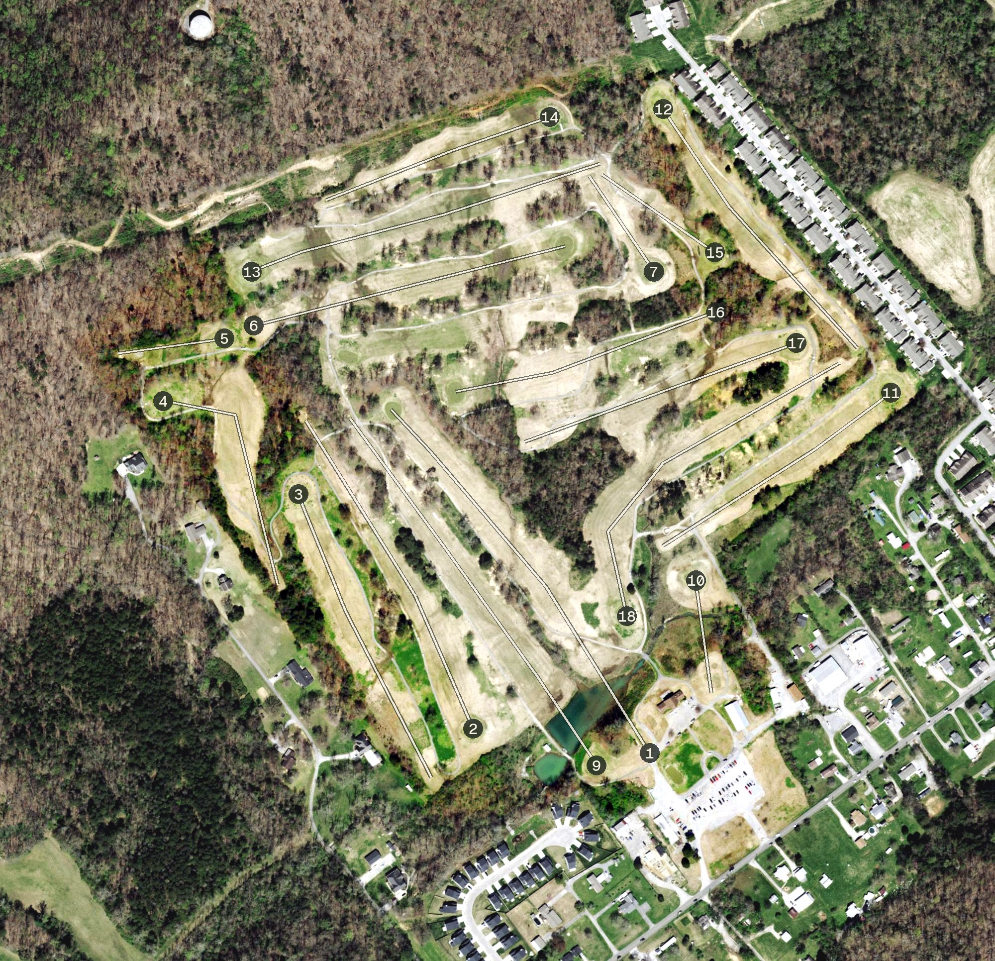 Aerial view of Knoxville Municipal Golf Course, TN