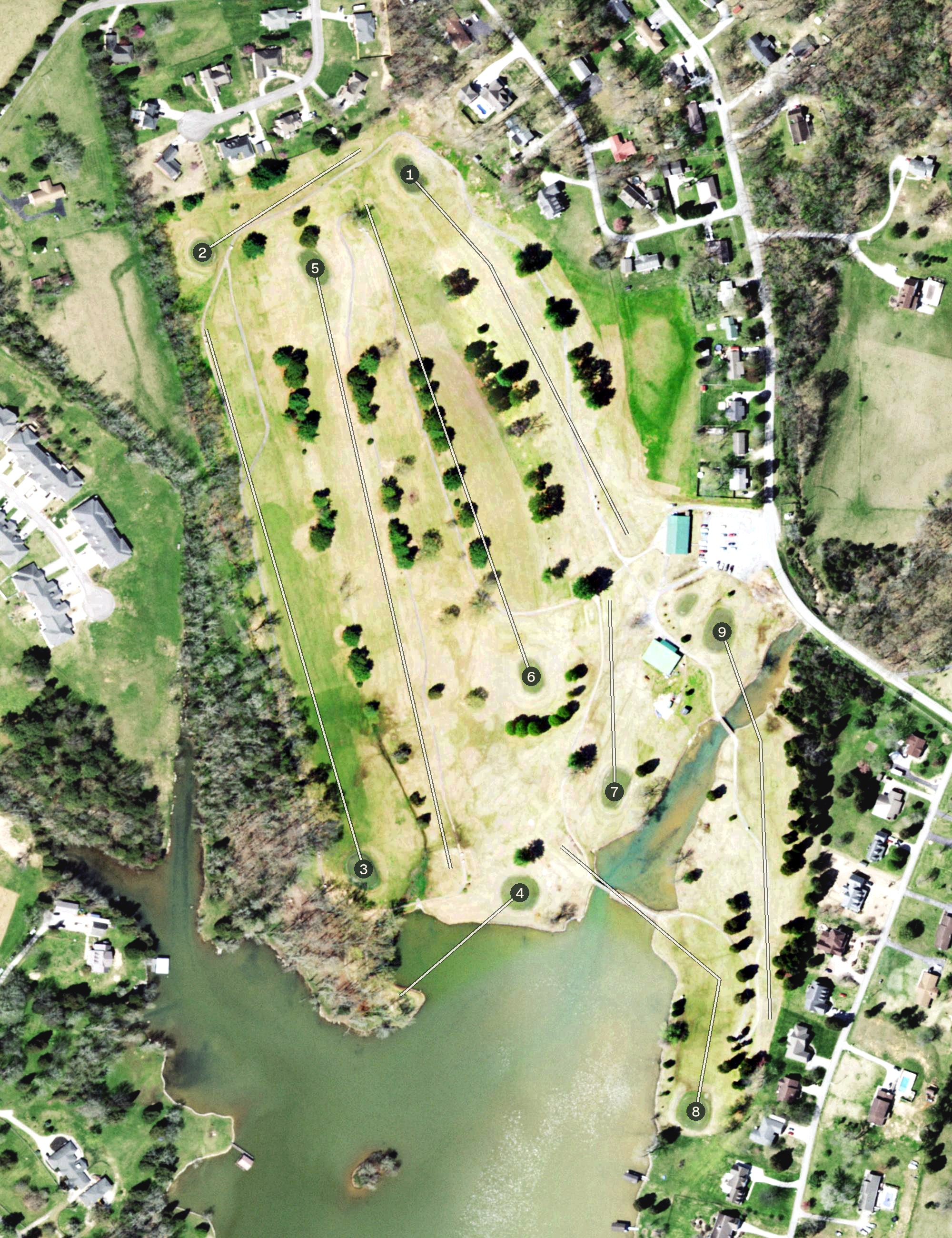 Aerial view of Lakeside Golf Course, TN