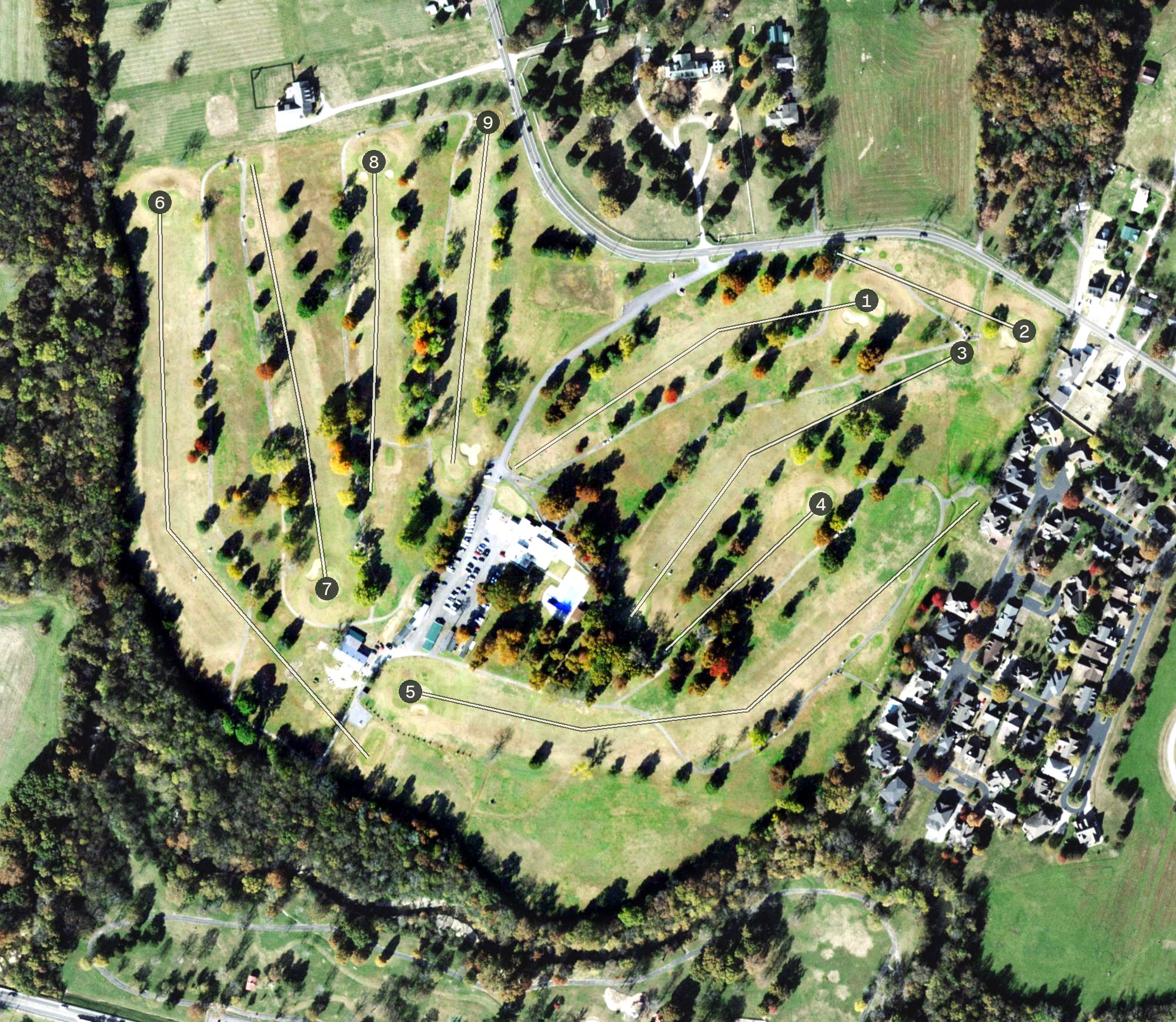 Aerial view of Lebanon Golf & Country Club, TN