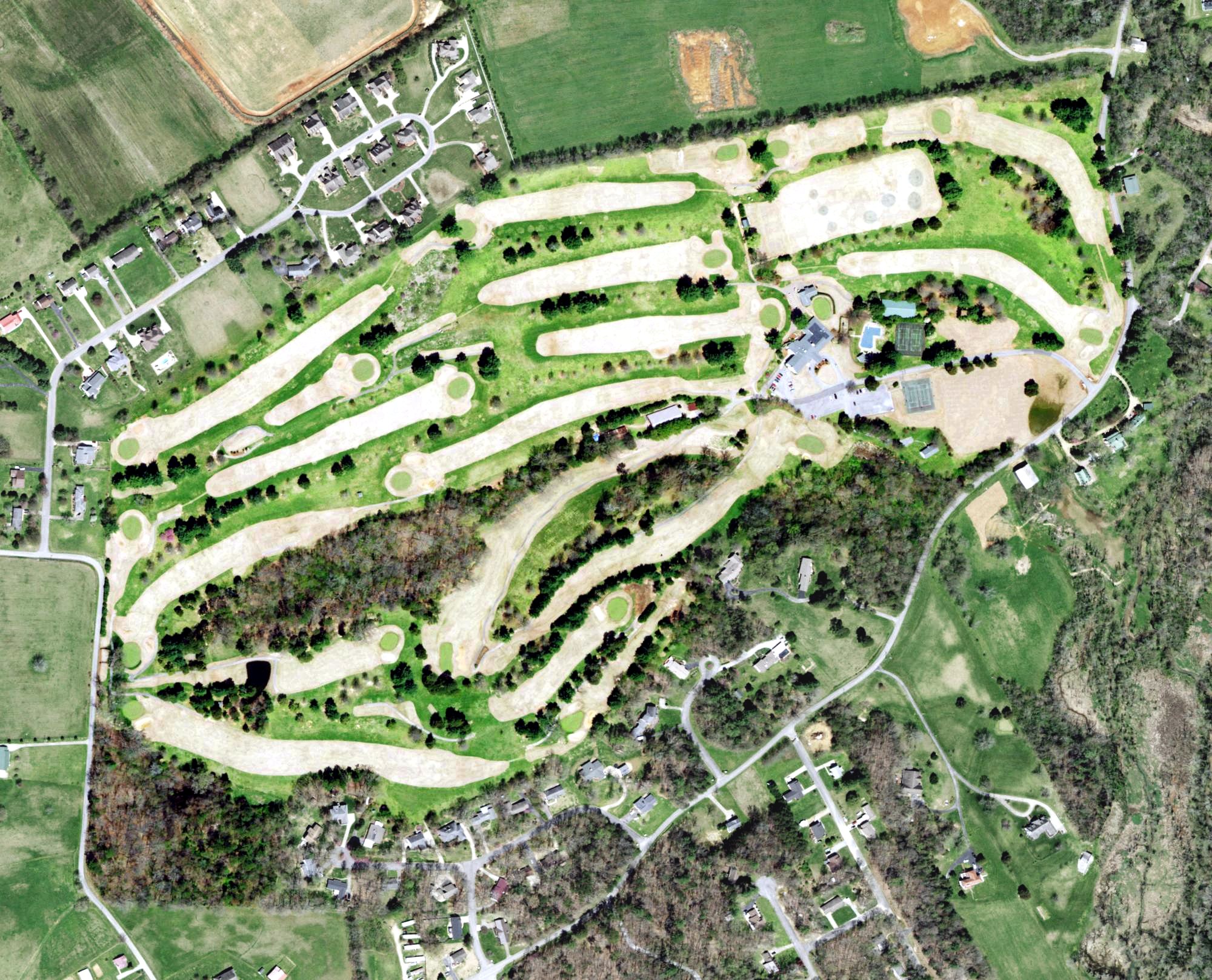 Aerial view of Link Hills Country Club, TN