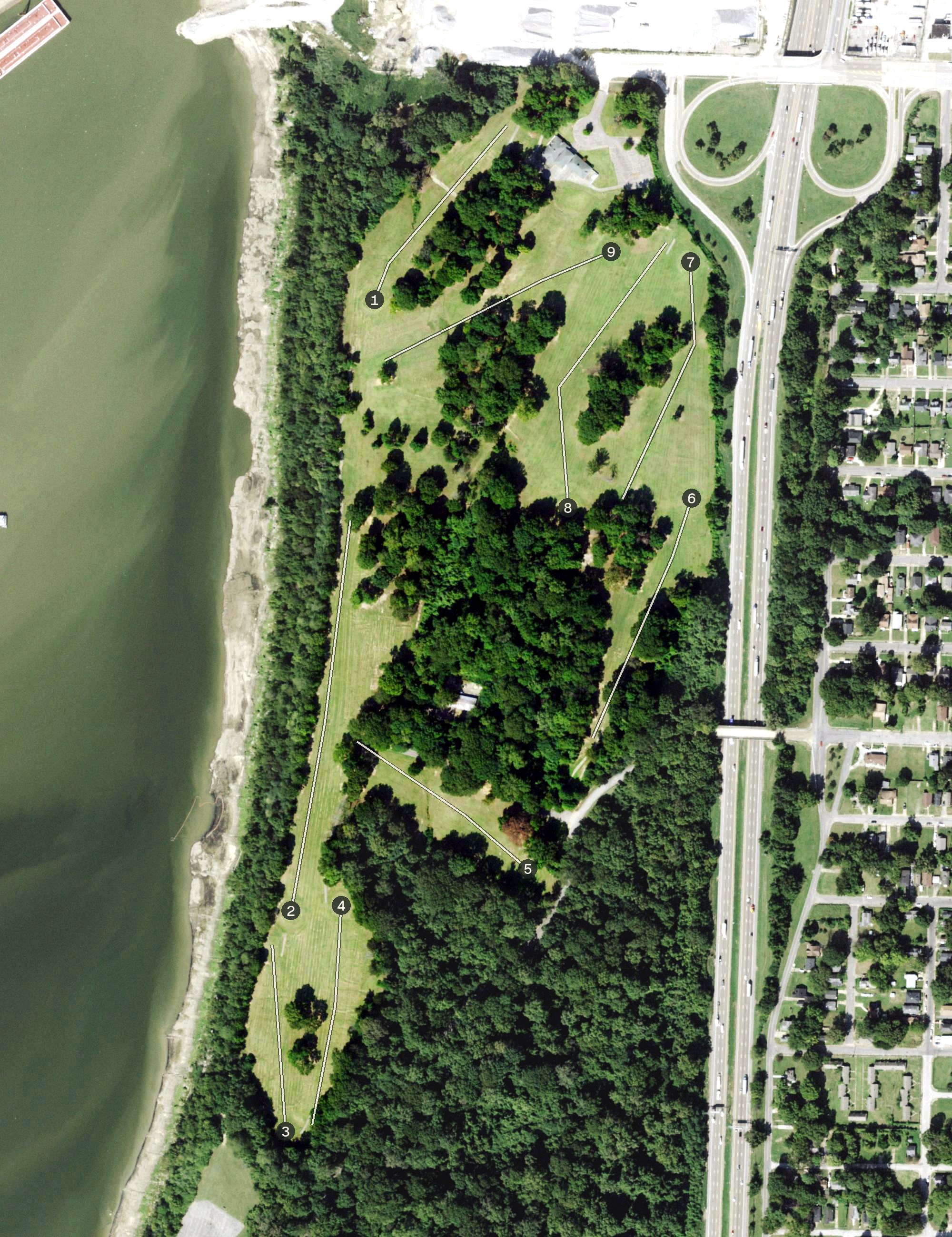 Aerial view of Links at Riverside Golf Course, TN