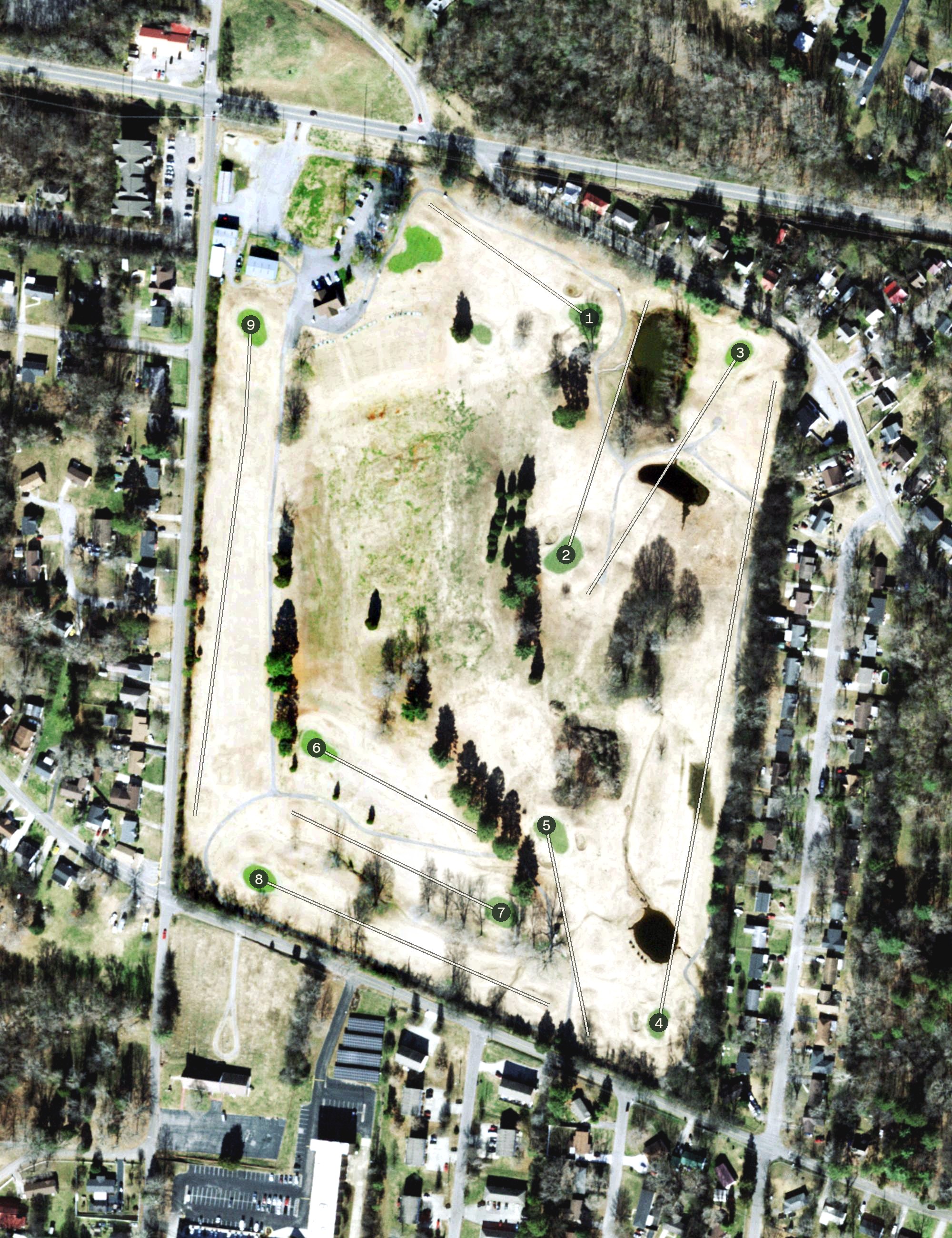 Aerial view of Mason Rudolph Golf Course, TN