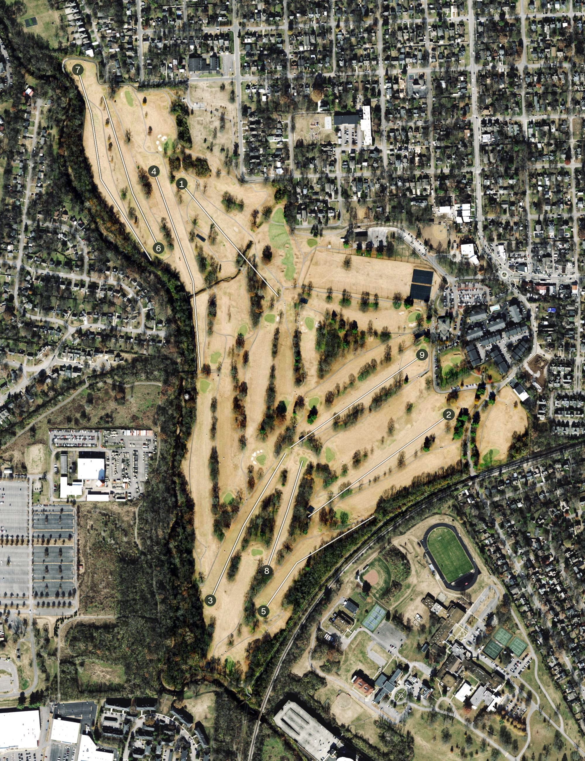 Aerial view of McCabe Golf Course, TN