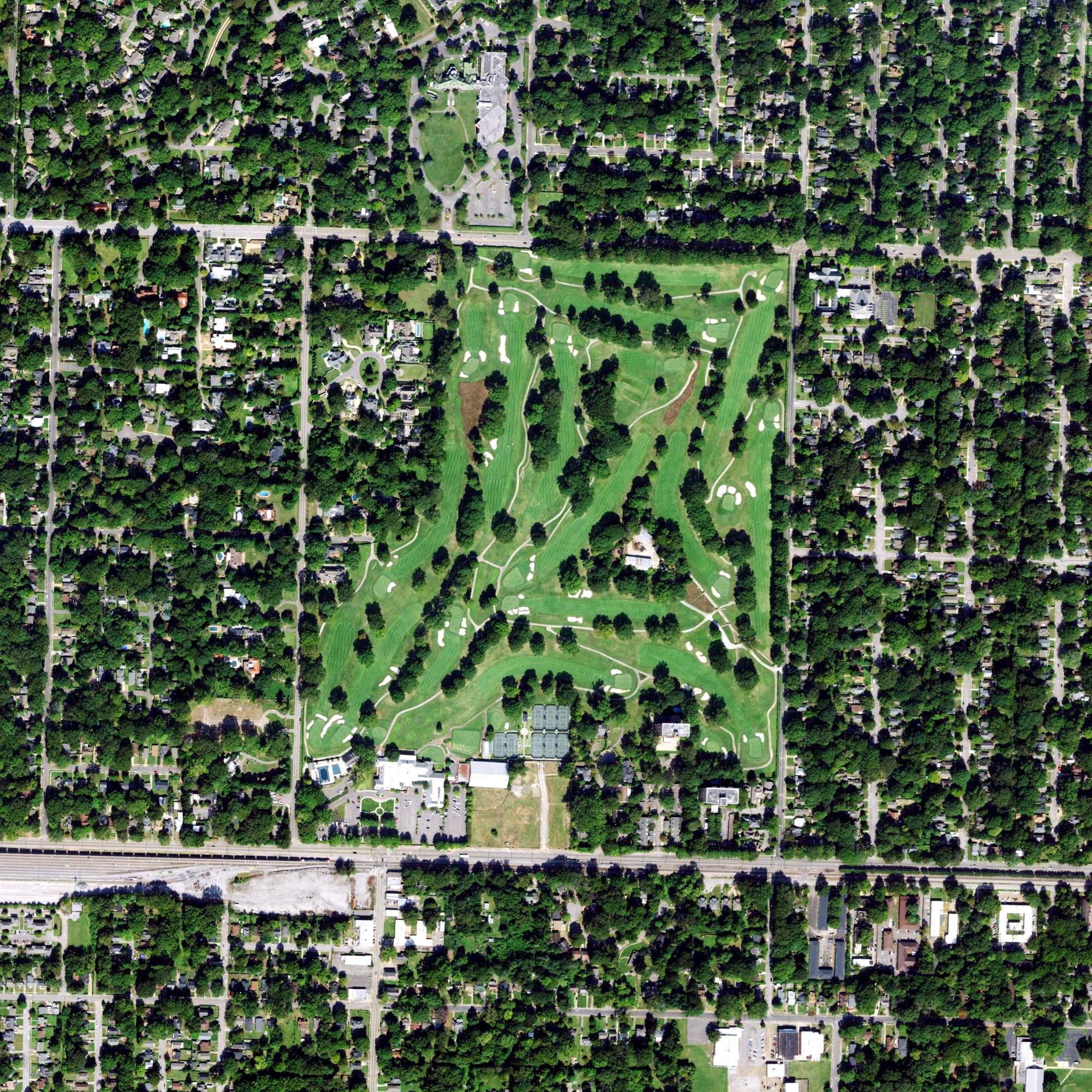Aerial view of Memphis Country Club, TN