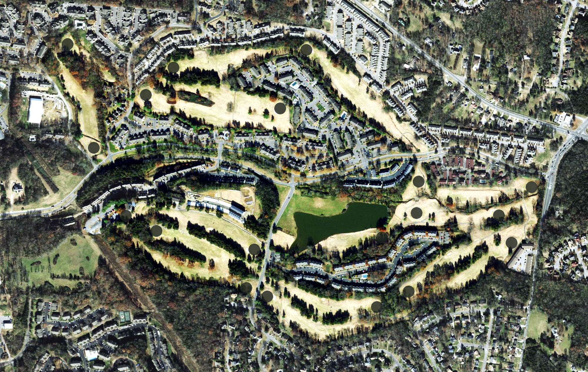 Aerial view of Nashboro Golf Club, TN