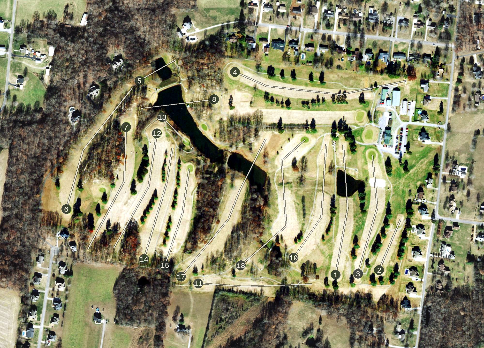 Aerial view of Oak Hills, TN