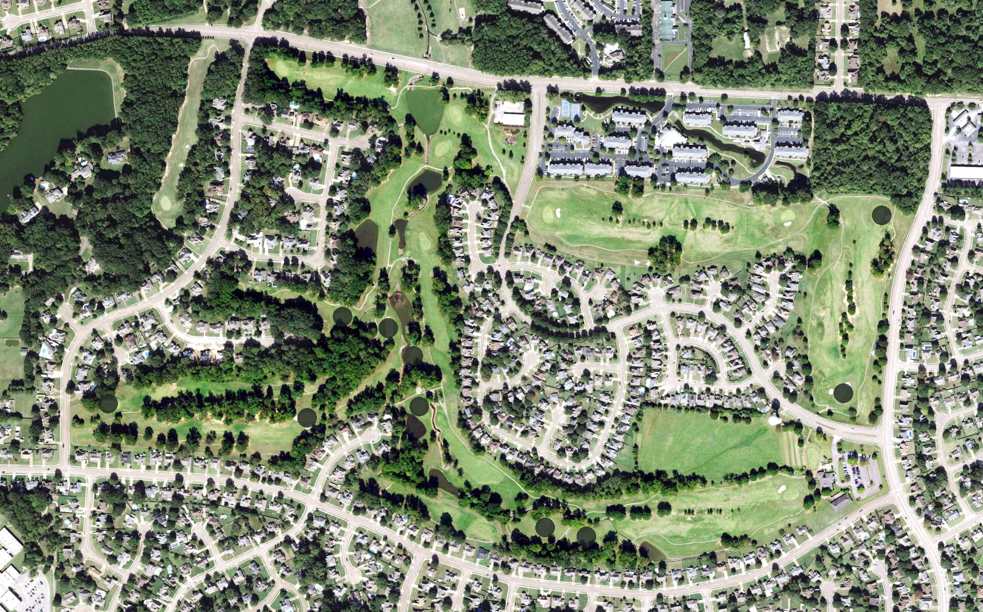 Aerial view of Quail Ridge Golf Course, TN