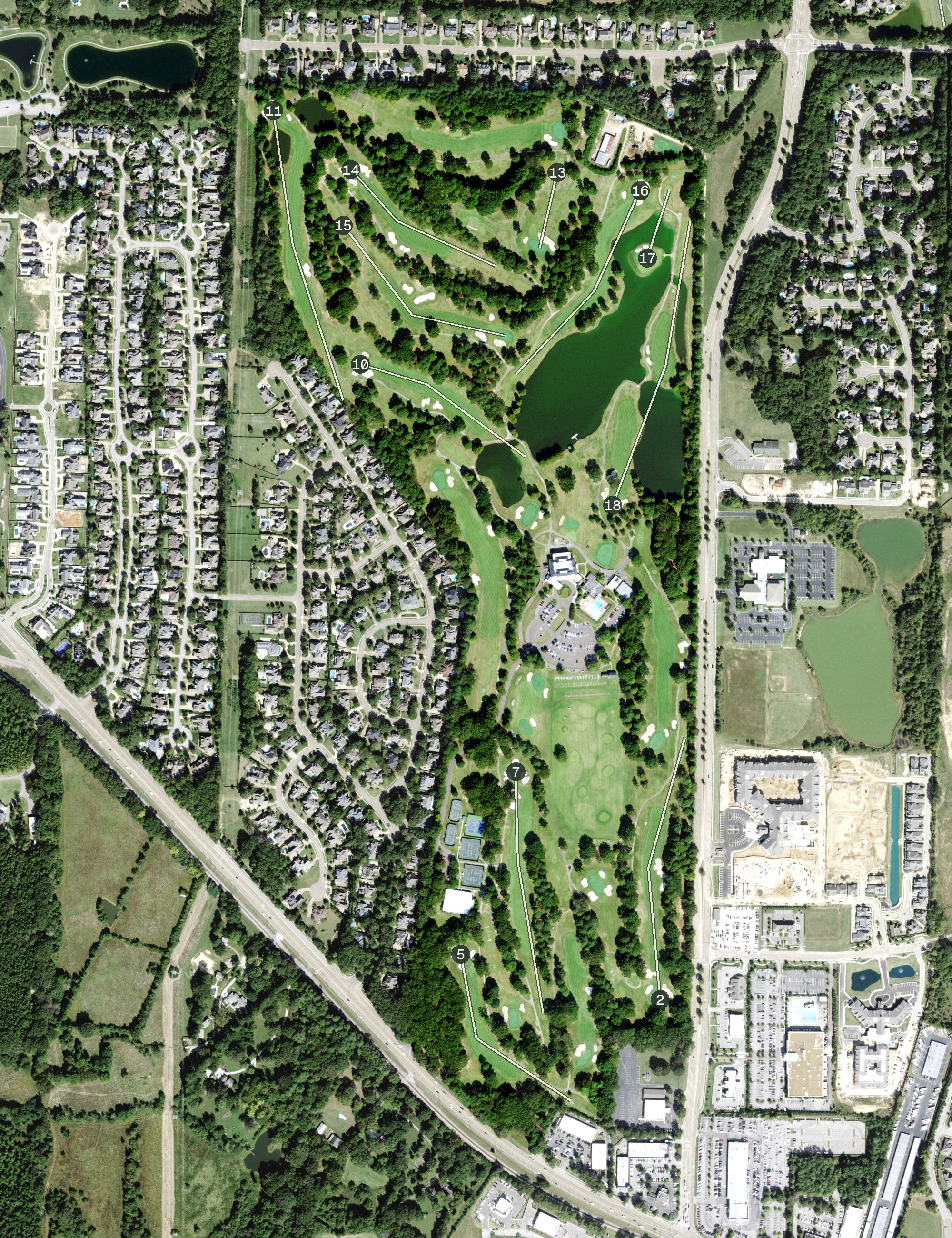 Aerial view of Ridgeway Country Club, TN
