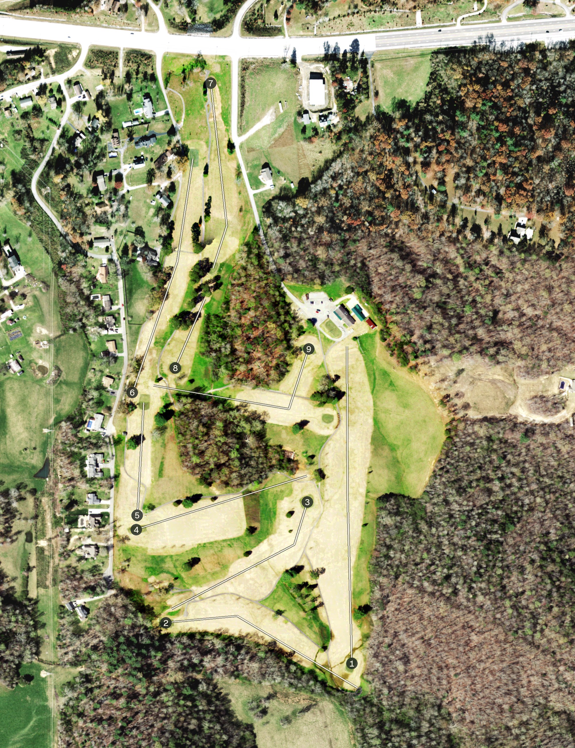 Aerial view of Rockwood Golf Course, TN