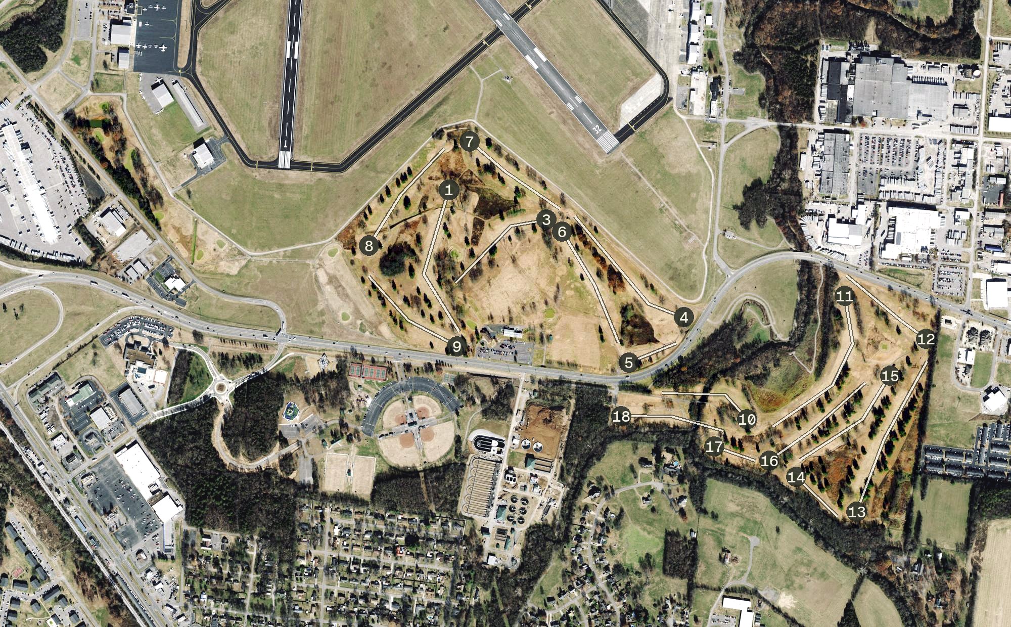 Aerial view of Smyrna Golf Course, TN