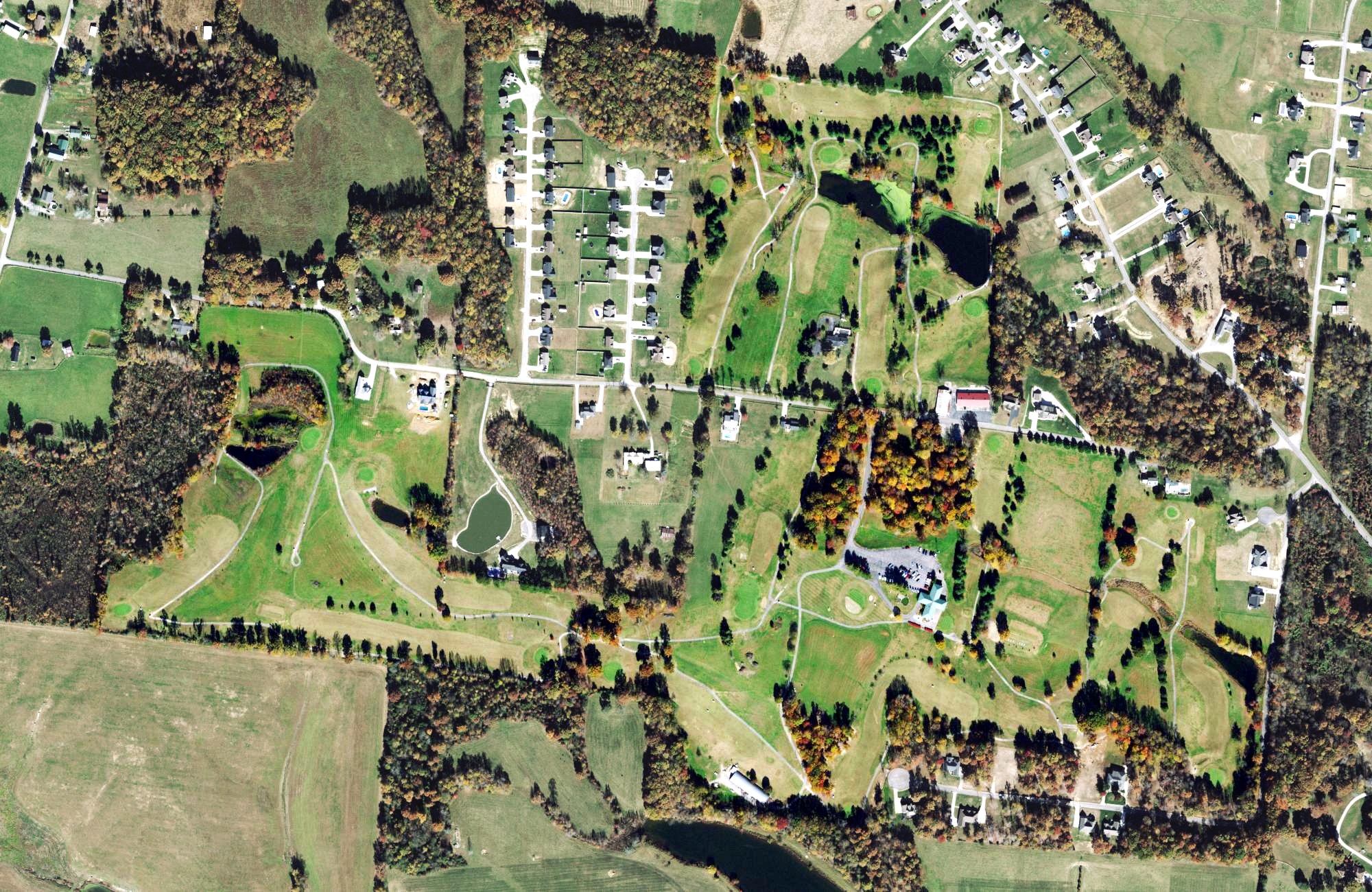 Aerial view of Southern Hills Golf Course, TN