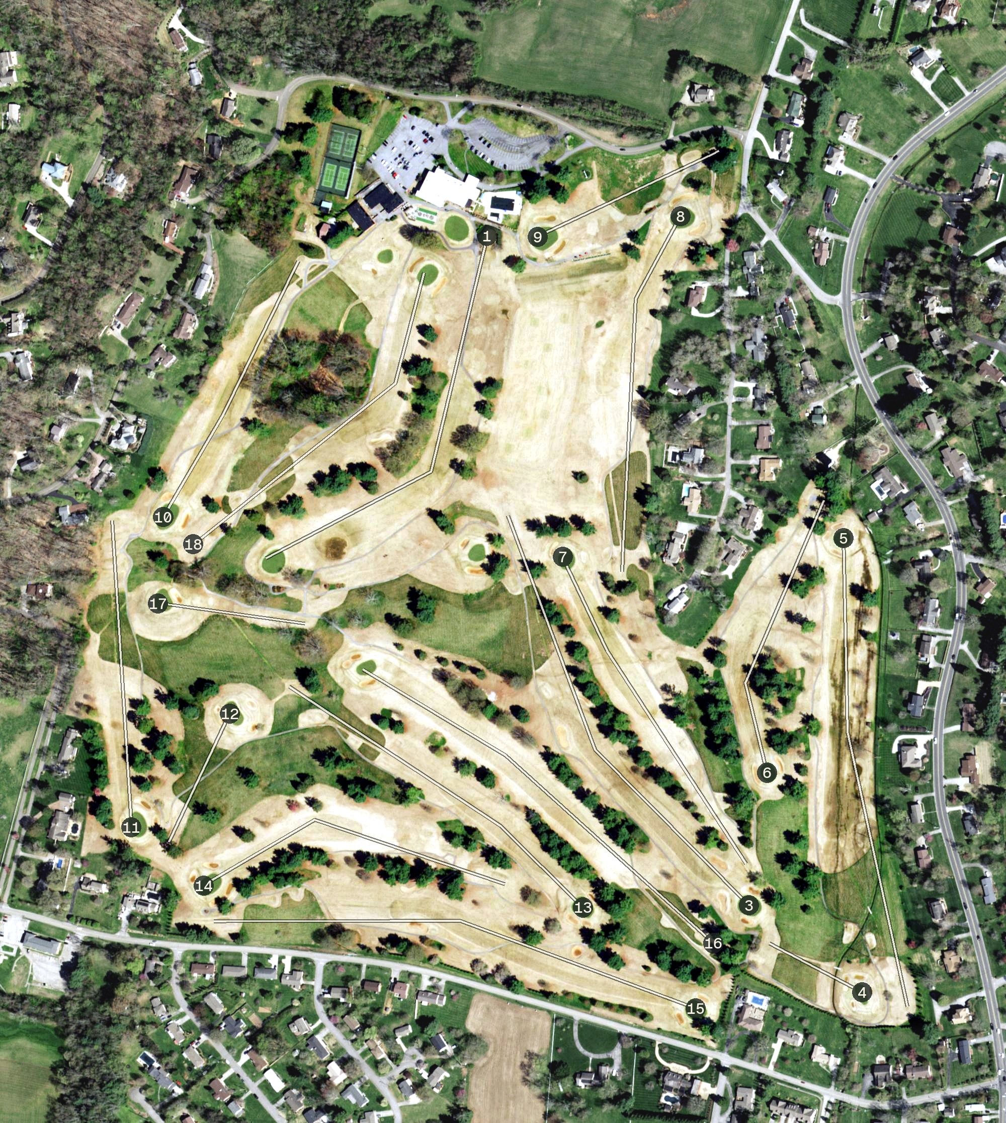 Aerial view of The Country Club, TN