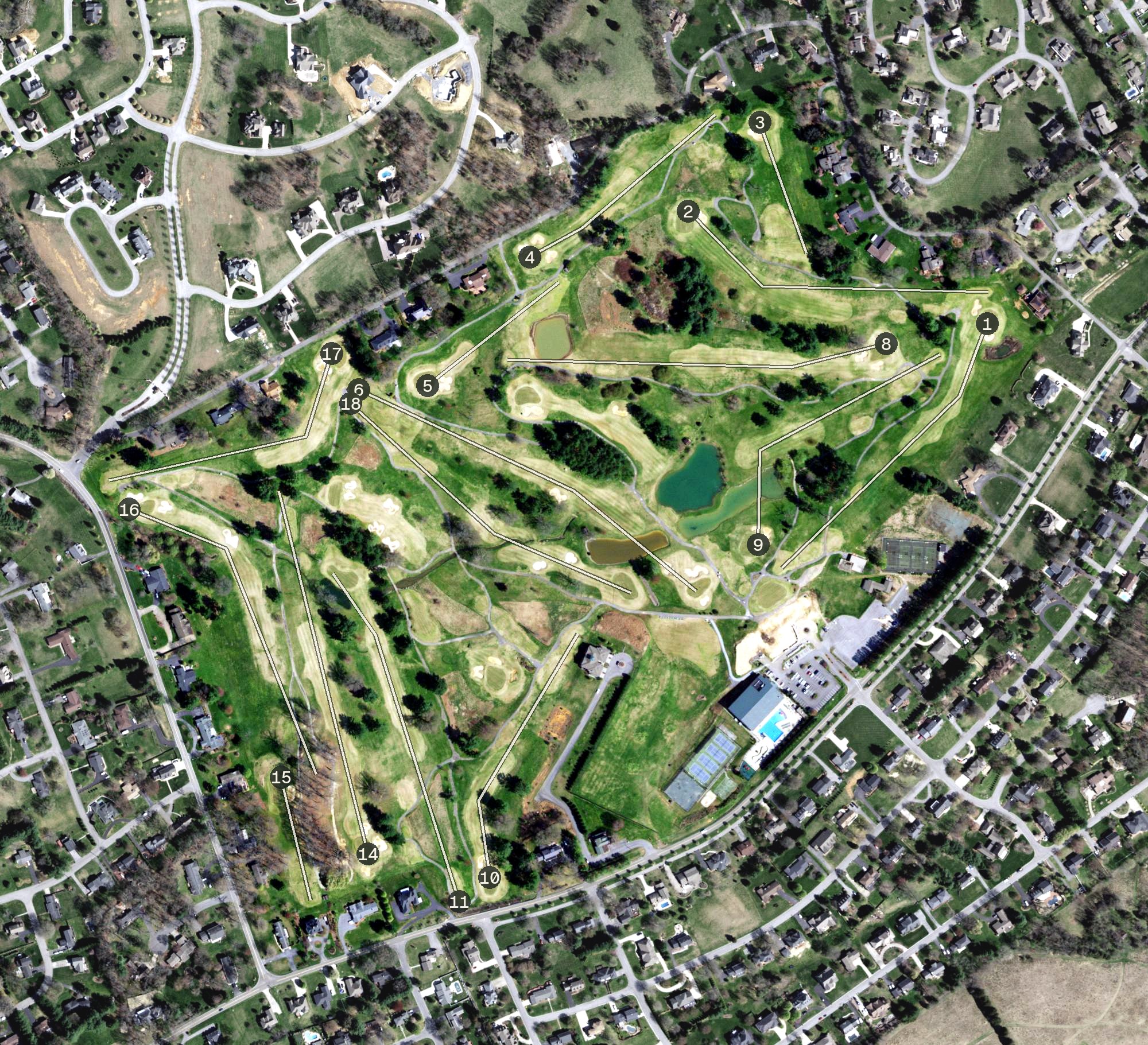 Aerial view of The Golf Club of Bristol, TN