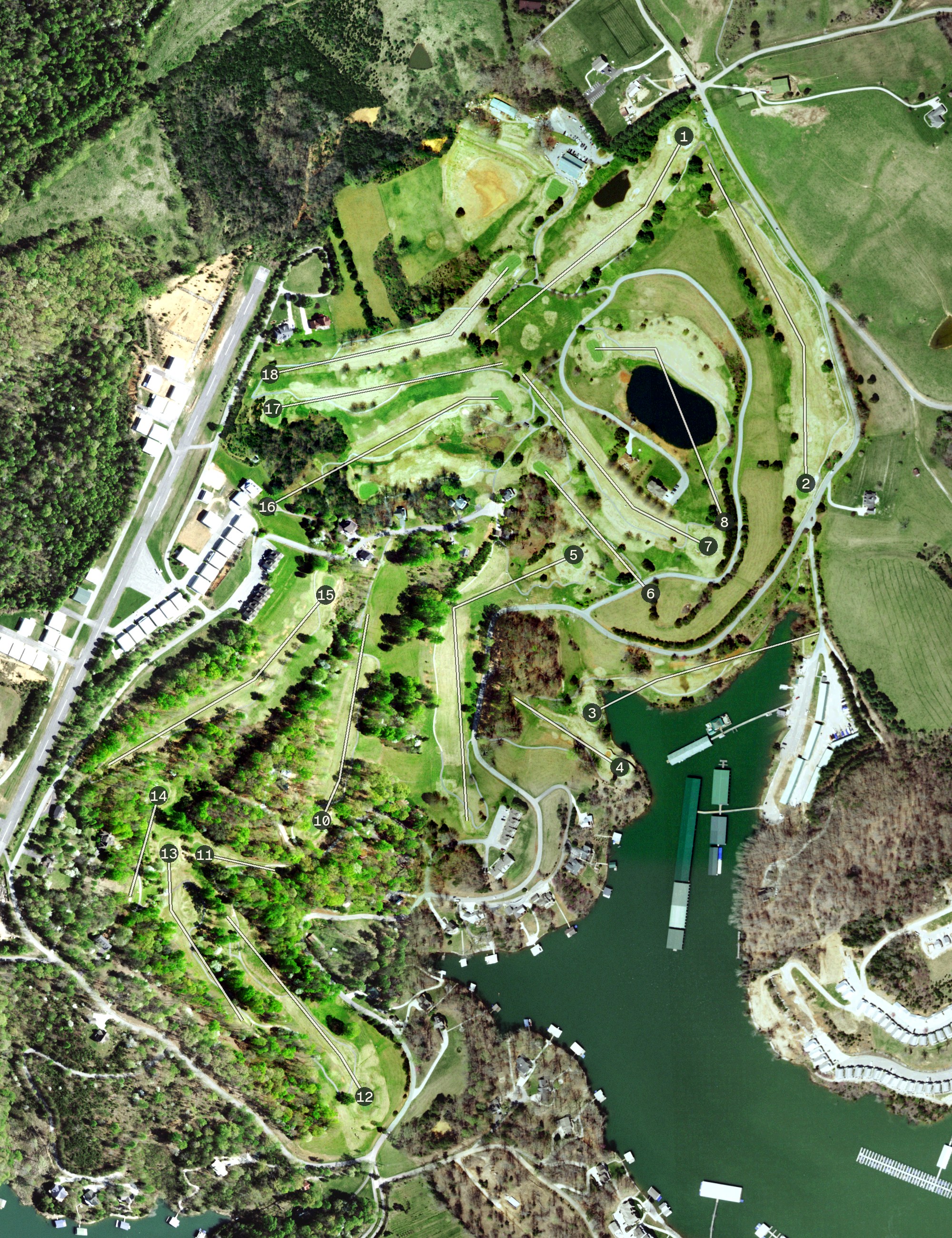 Aerial view of The Greens at Deerfield, TN