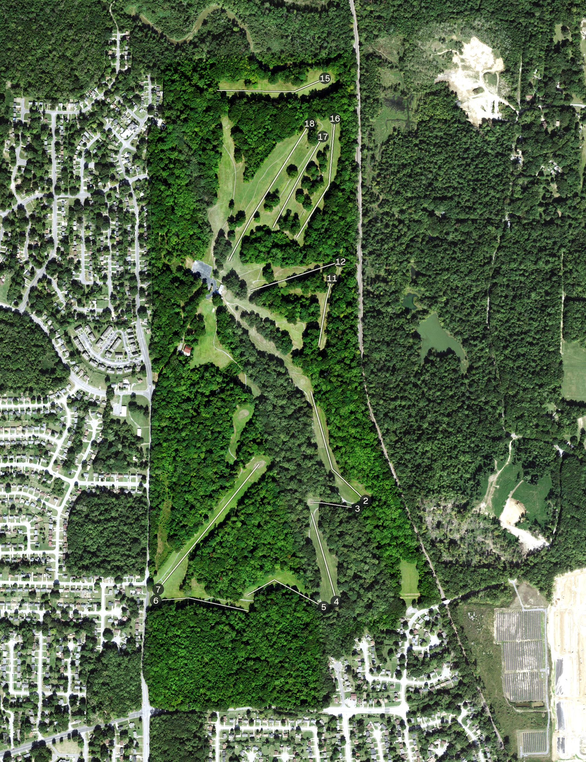 Aerial view of The Links at Davy Crockett, TN