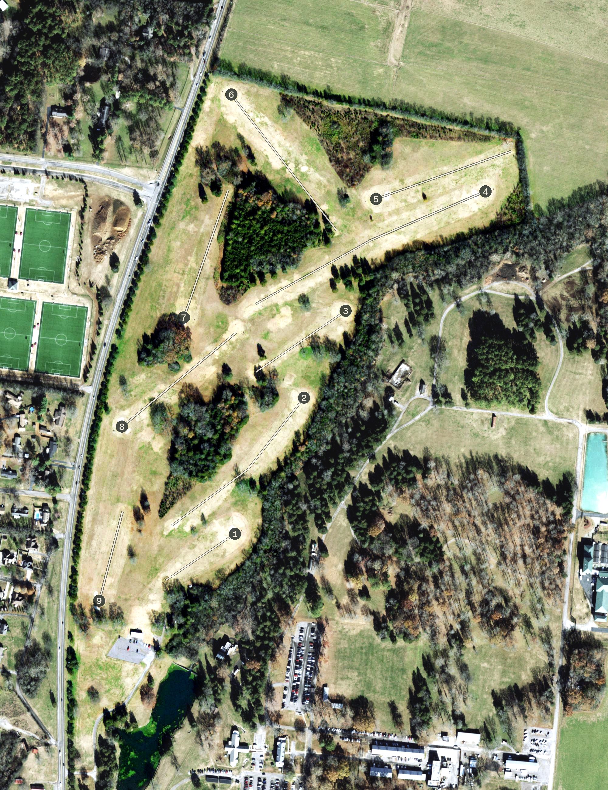 Aerial view of VA Golf Course, TN