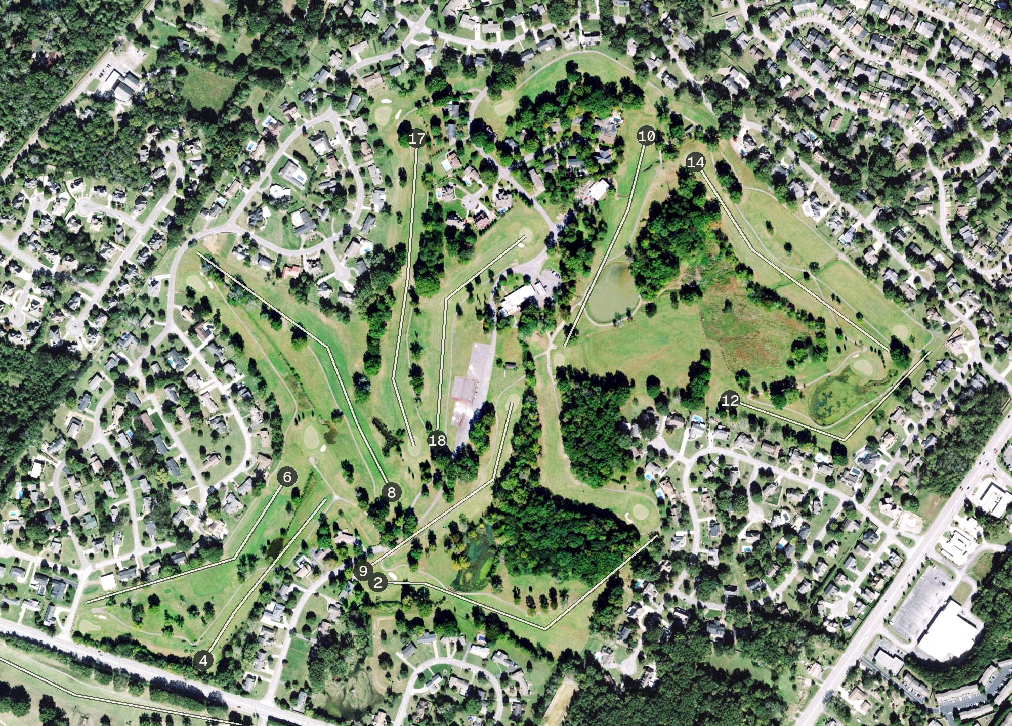 Aerial view of Valleybrook Golf and Country Club, TN