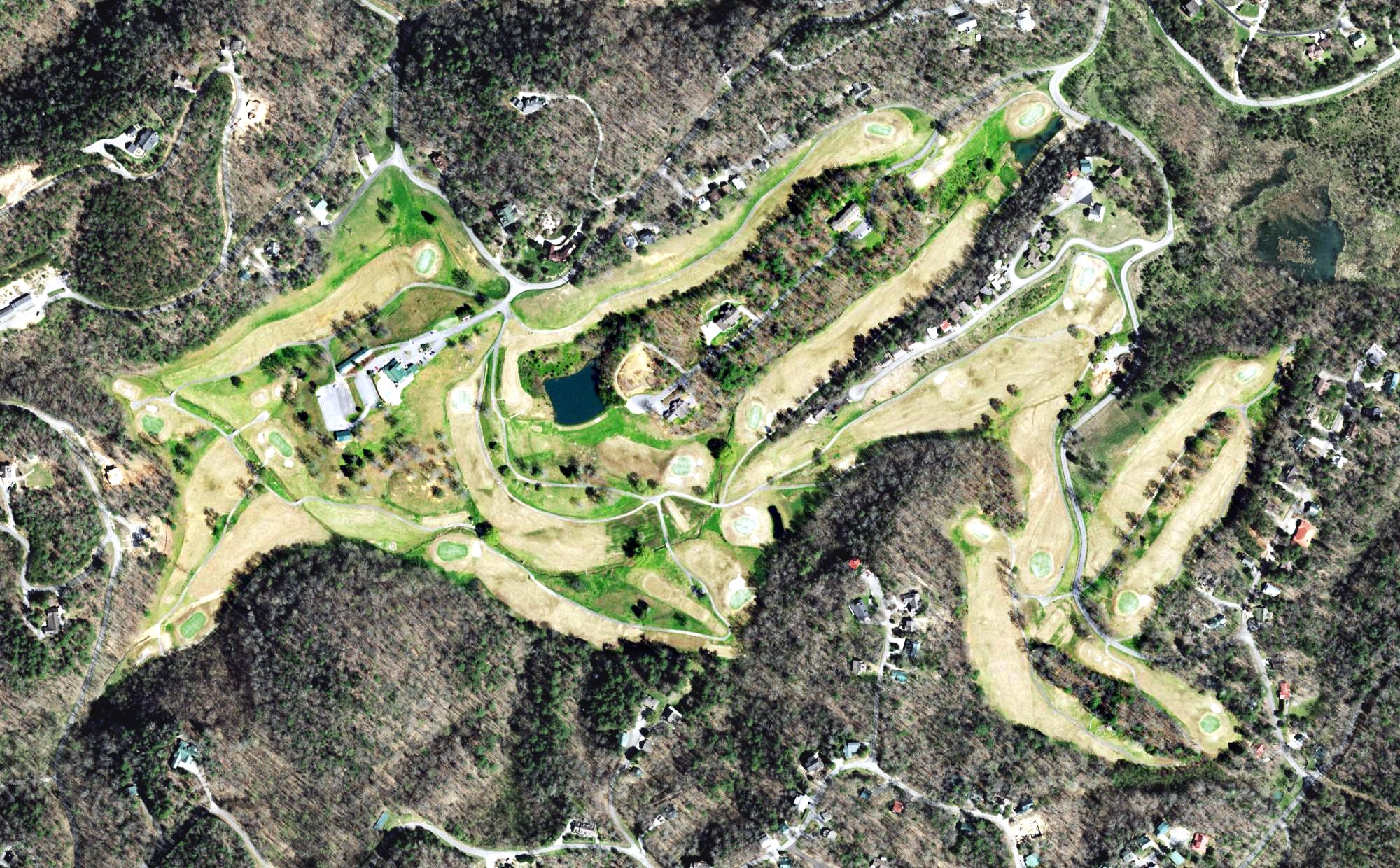 Aerial view of Wild Laurel Golf Course, TN