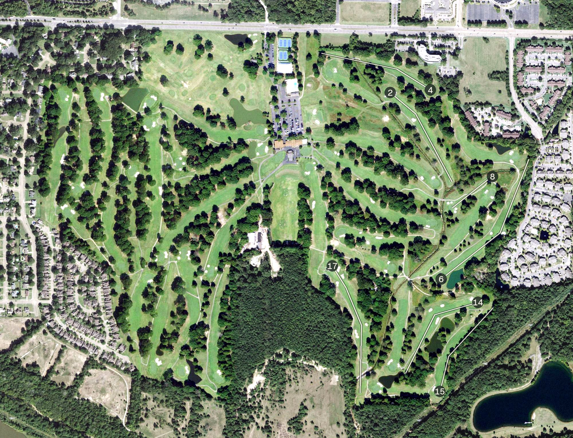 Aerial view of Windyke Country Club, TN