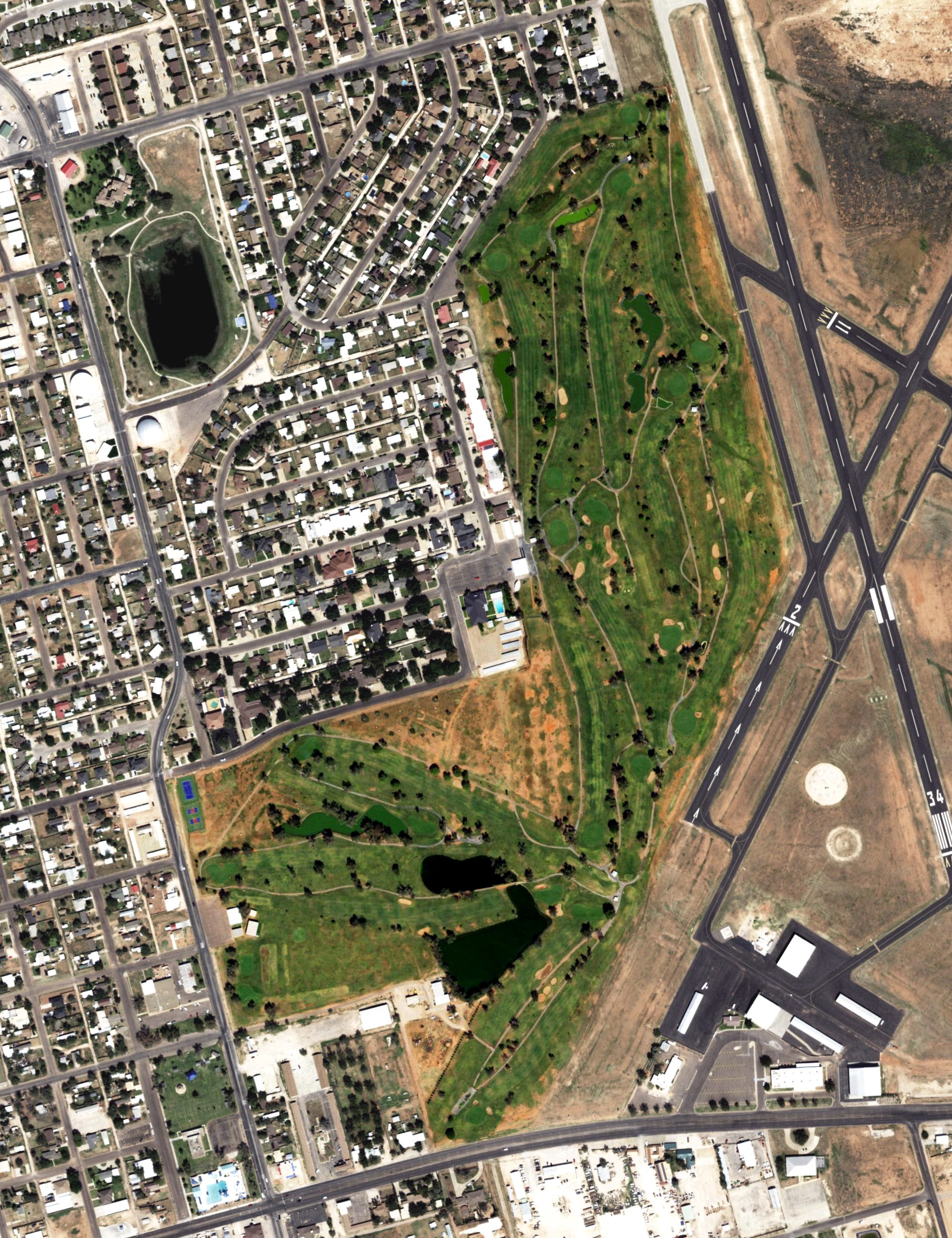 Aerial view of Andrews County Golf Course, TX