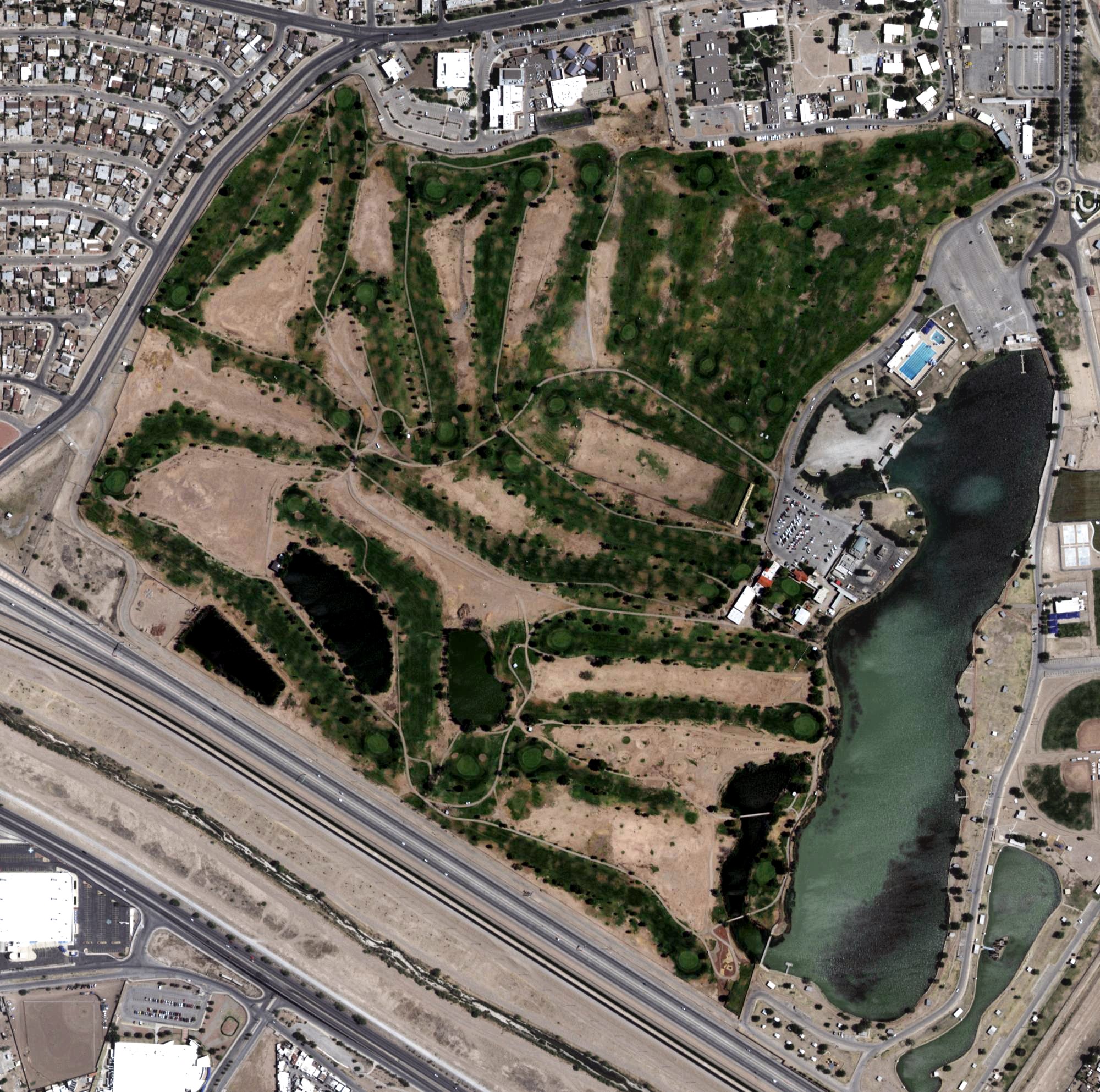 Aerial view of Ascarate Golf Course, TX