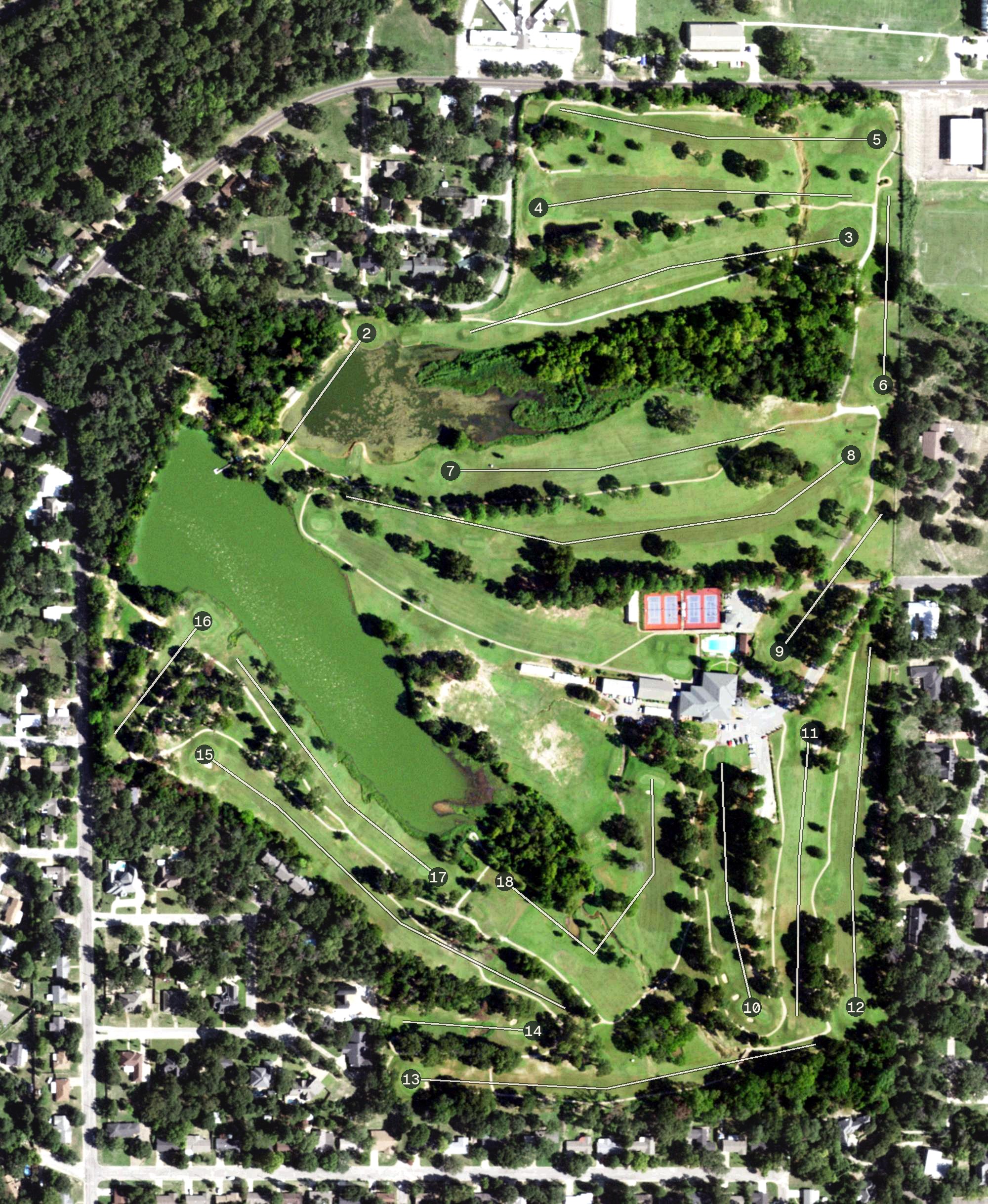 Aerial view of Athens Country Club, TX