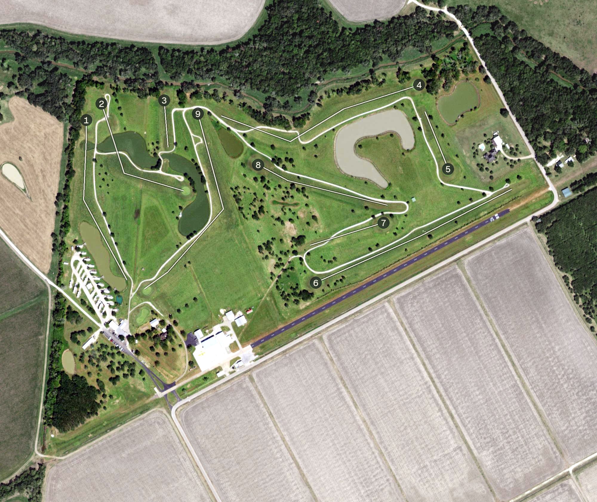 Aerial view of Austin Bayou Golf Course, TX