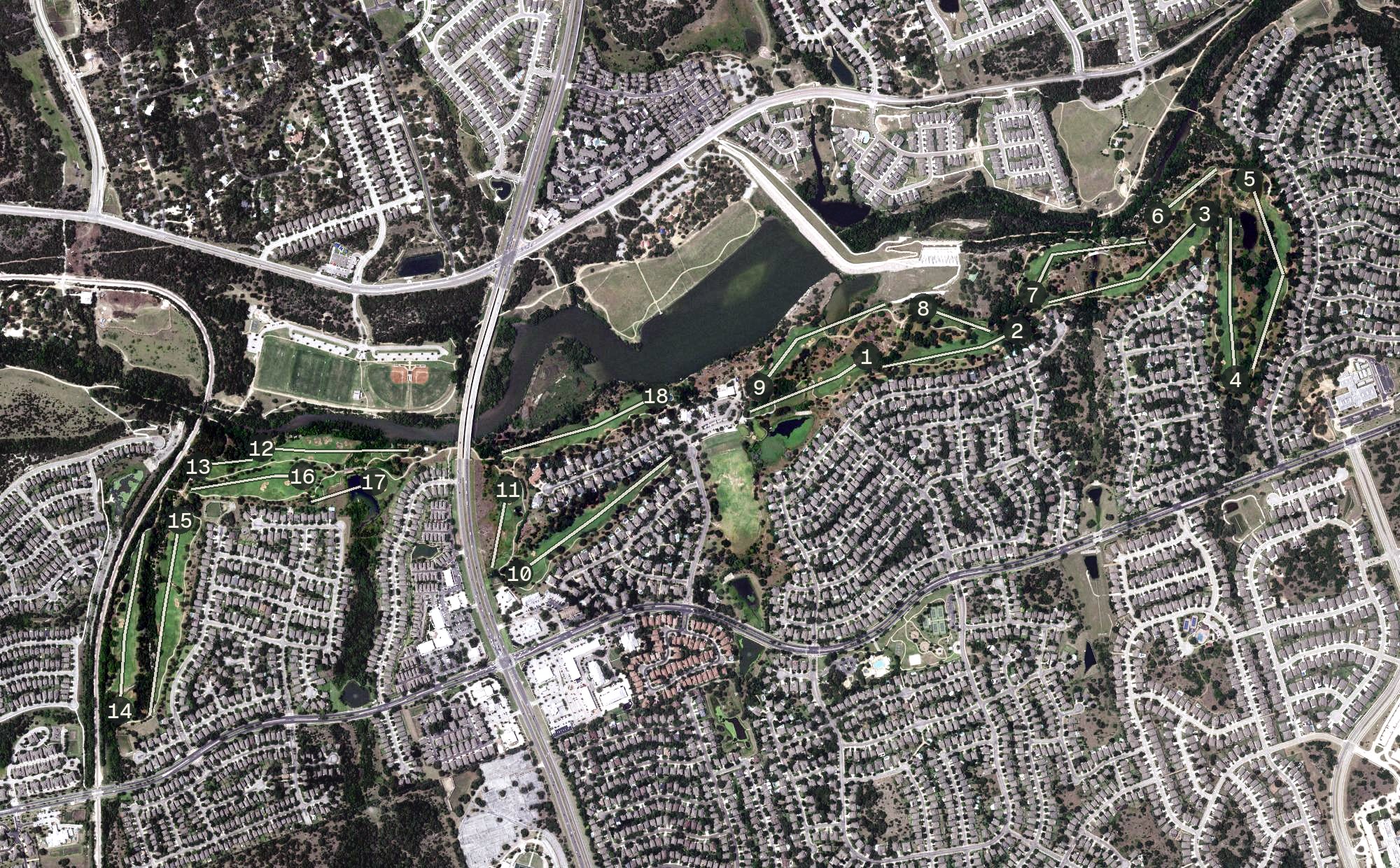 Aerial view of Avery Ranch Golf Club, TX