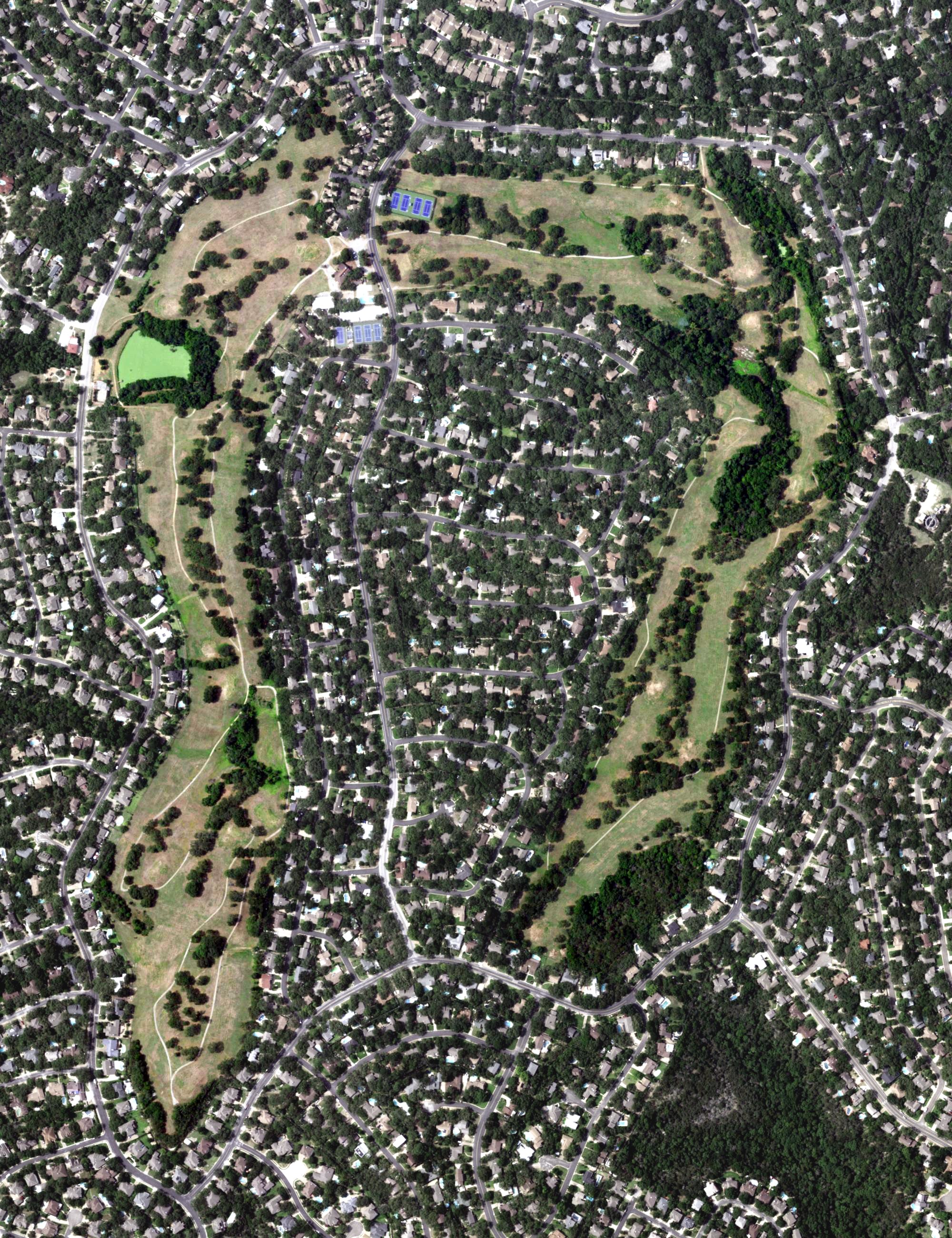 Aerial view of Balcones Country Club, TX