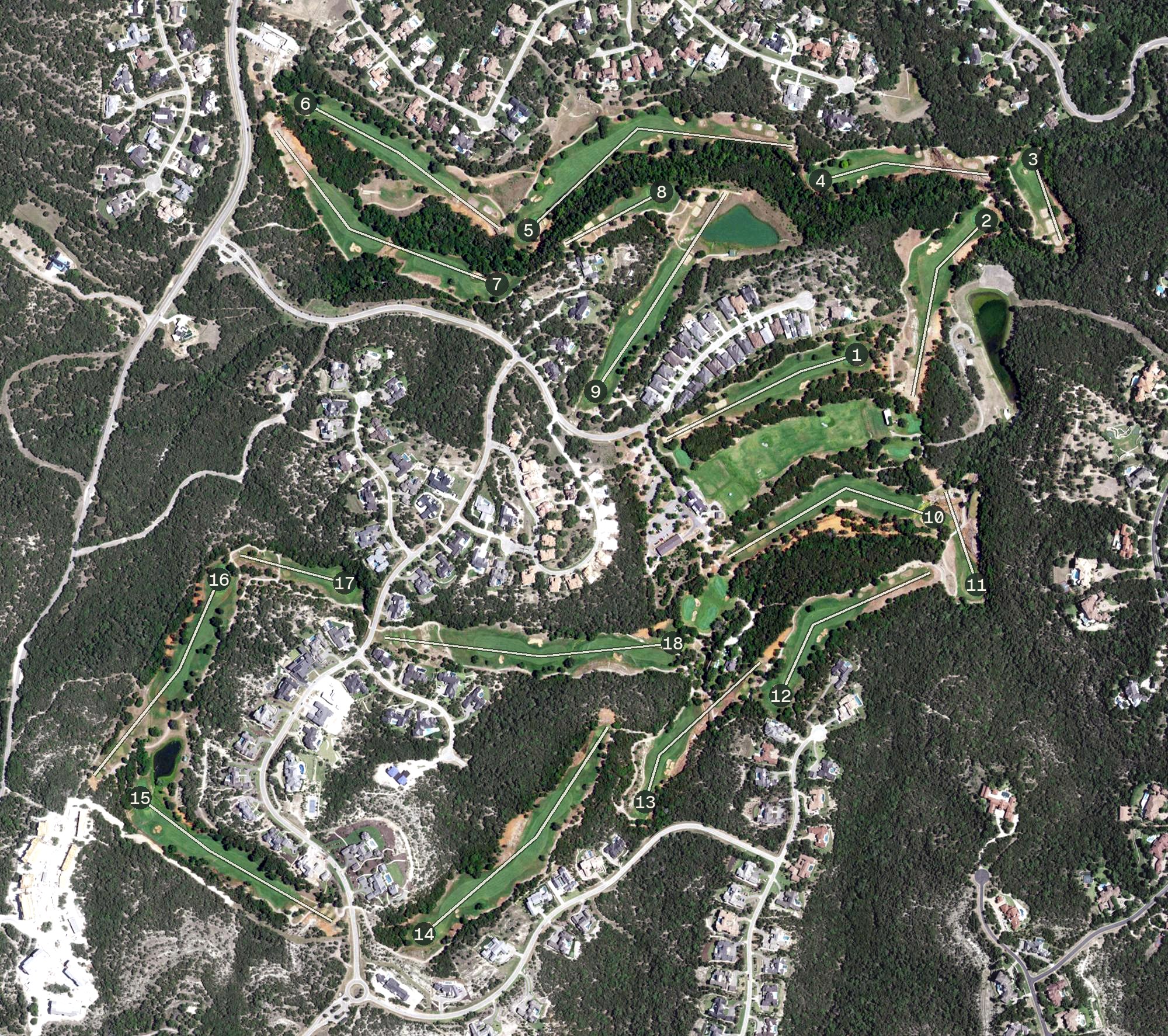 Aerial view of Barton Creek Fazio Canyons, TX
