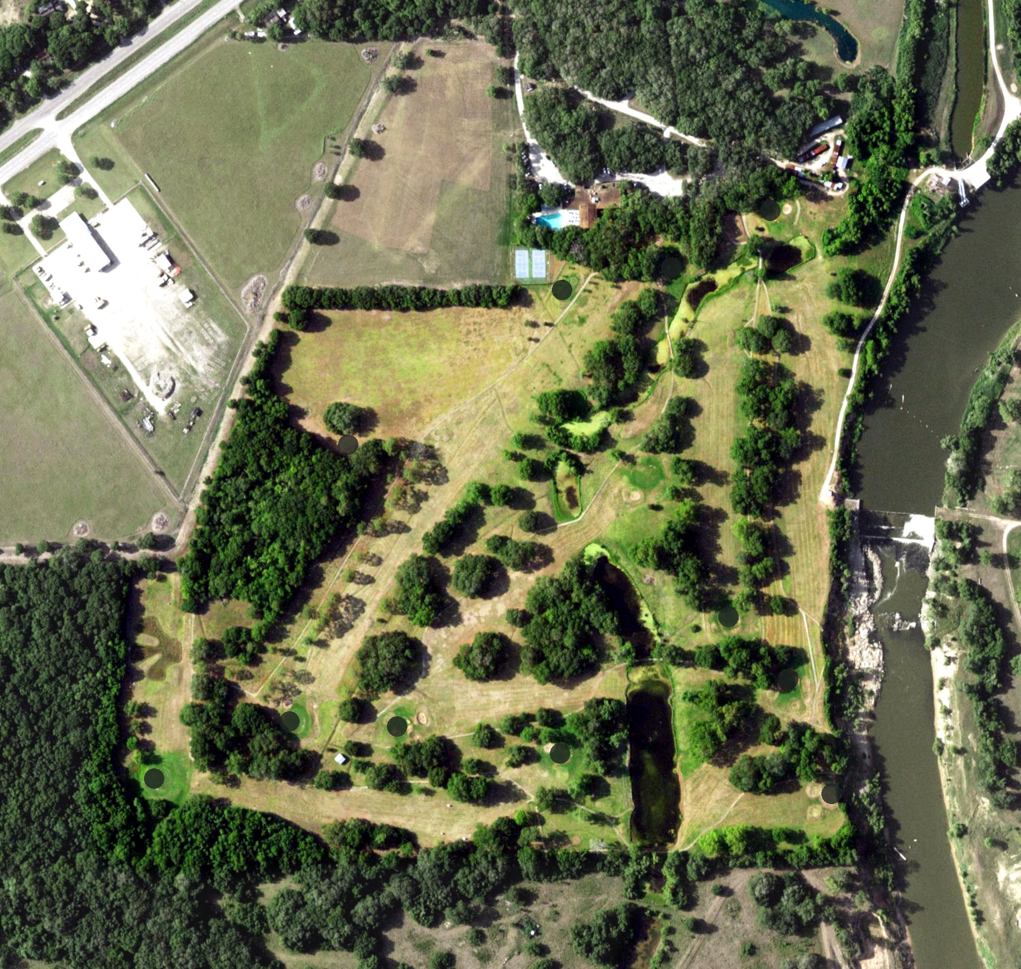 Aerial view of Bay City Country Club, TX