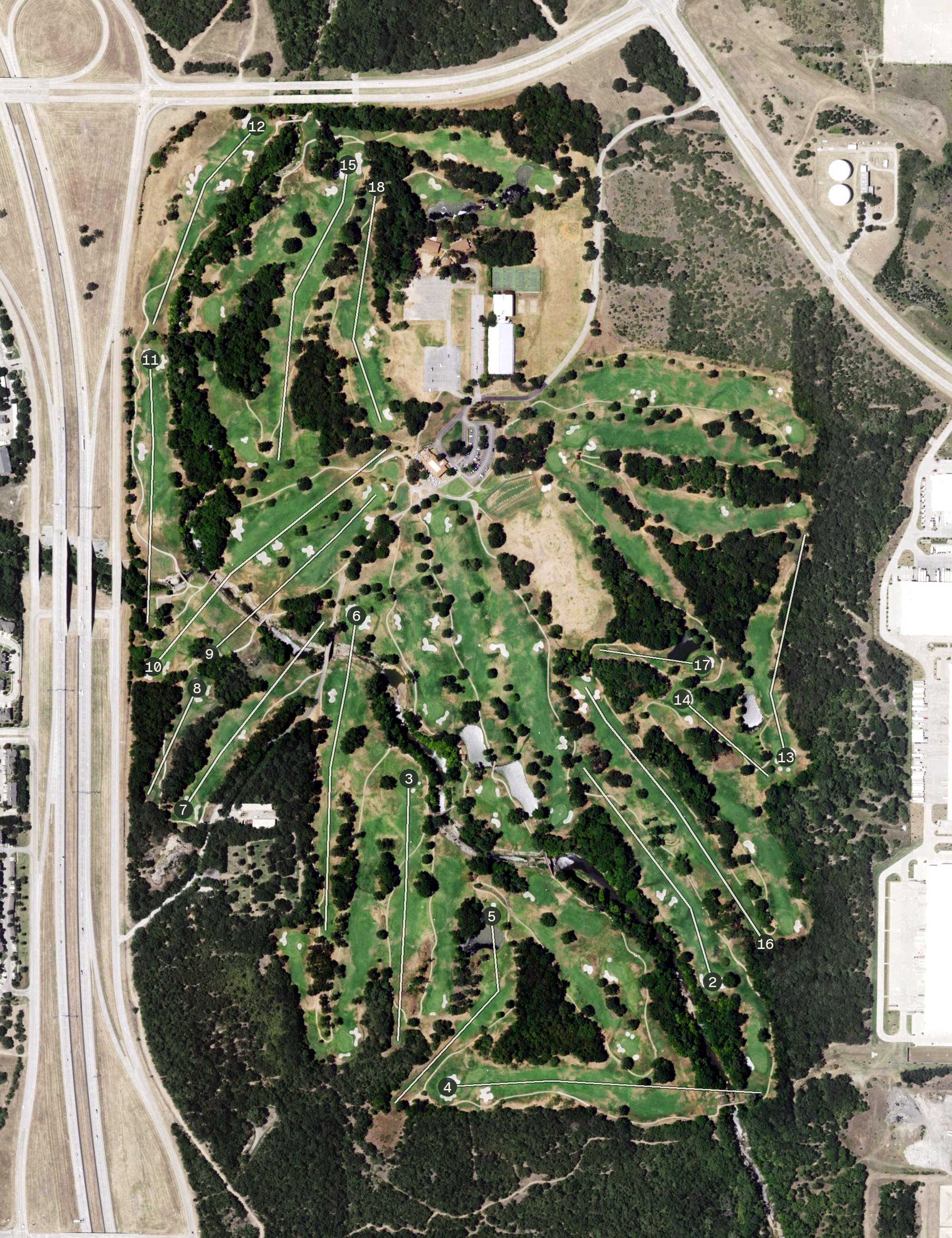 Aerial view of Bear Creek Golf Course, TX
